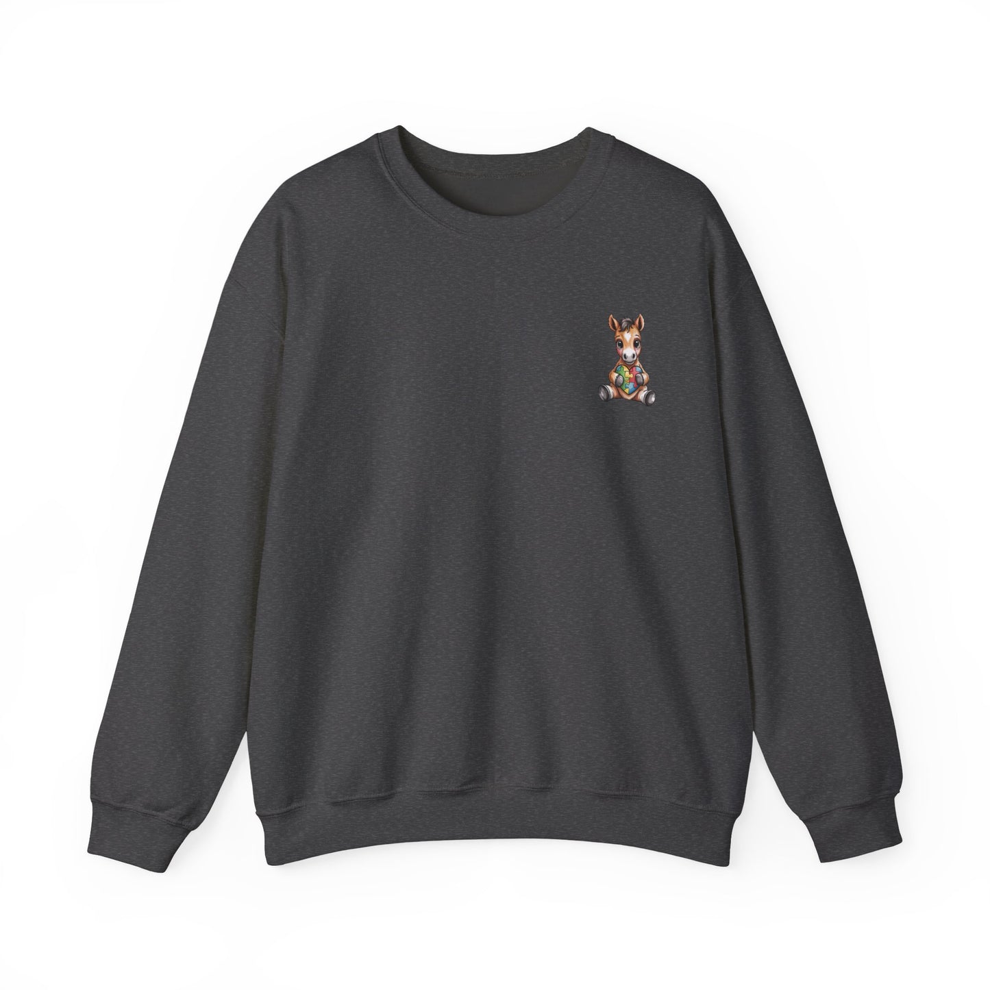 Horse & Heart Autism Awareness Sweatshirt | Neurodiversity Support Crewneck