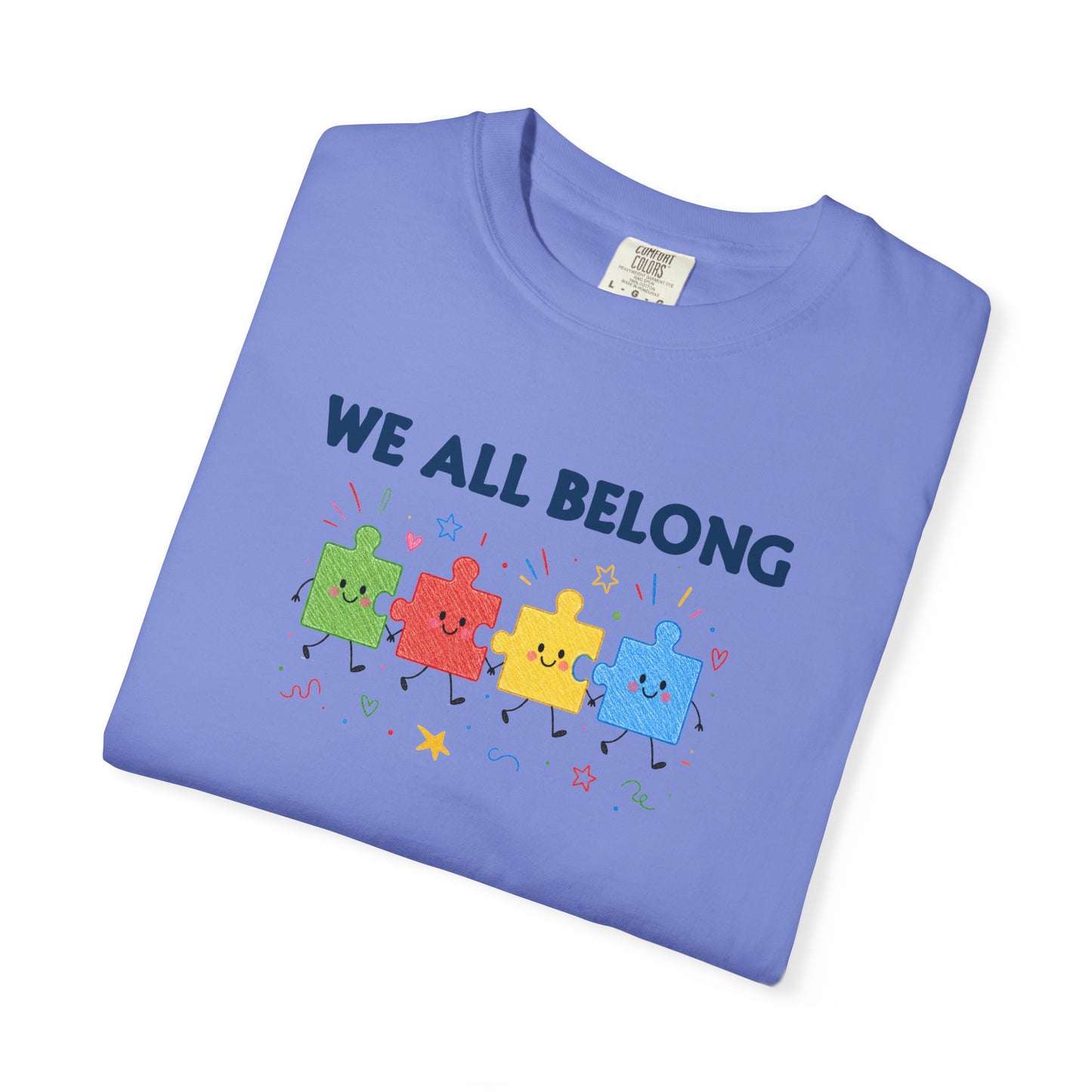 We All Belong Puzzle Piece Teacher Shirt | Neurodiversity & Inclusion T-Shirt