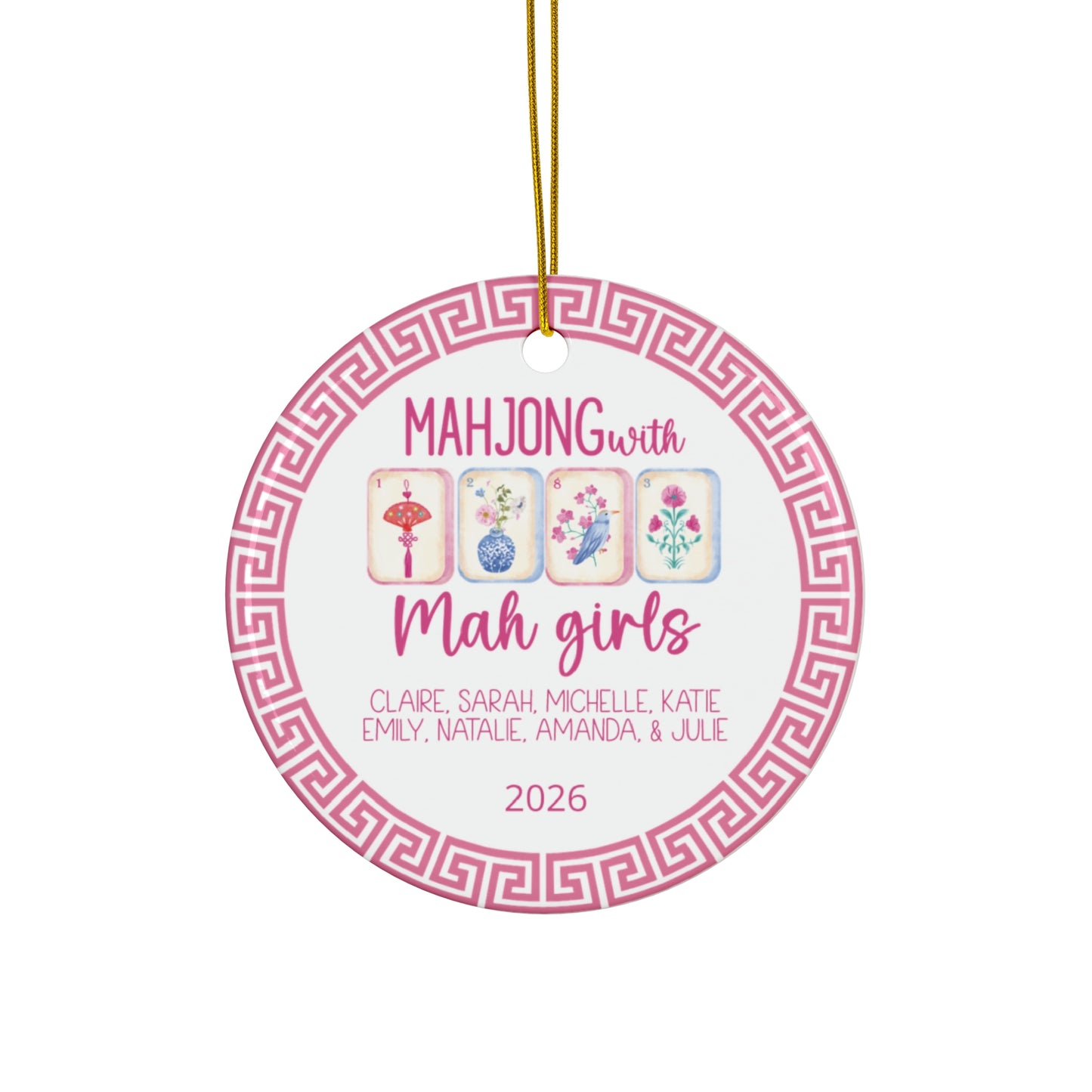 Personalized Mahjong Ornament  | Custom Mahjong Group Gift