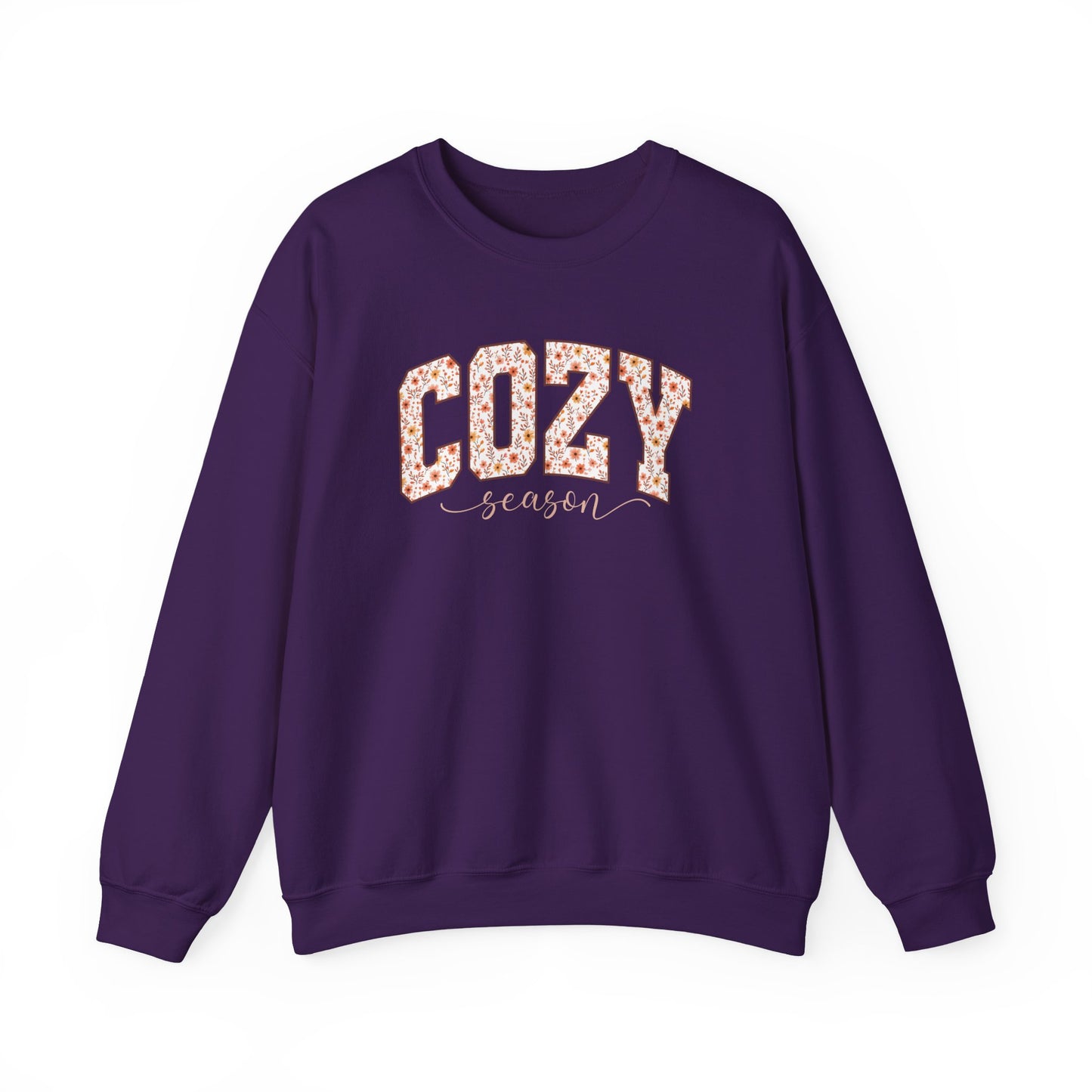 Cozy Season Sweatshirt | Retro Fall Graphic Botanical Pullover | Floral Autumn Leaves Cozy Sweater