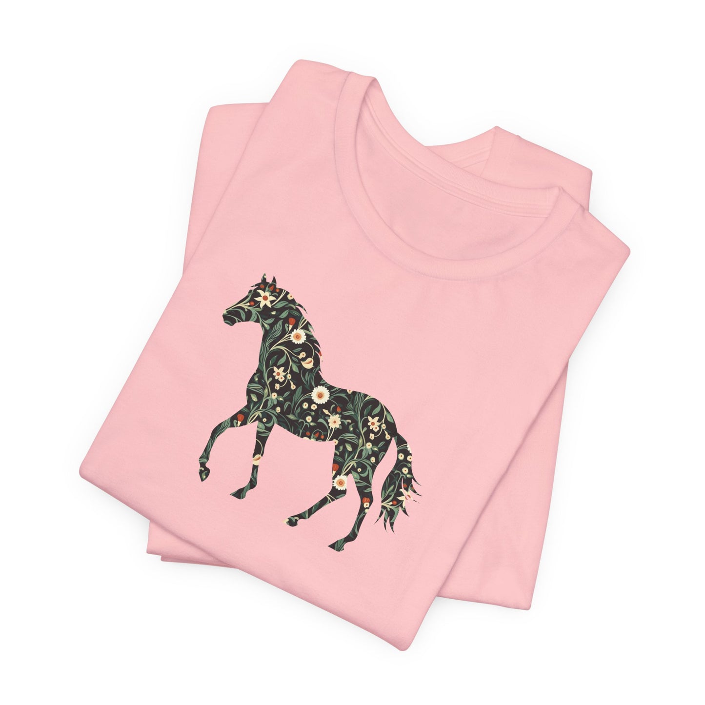 Floral Horse Short Sleeve T-Shirt - Green Vine