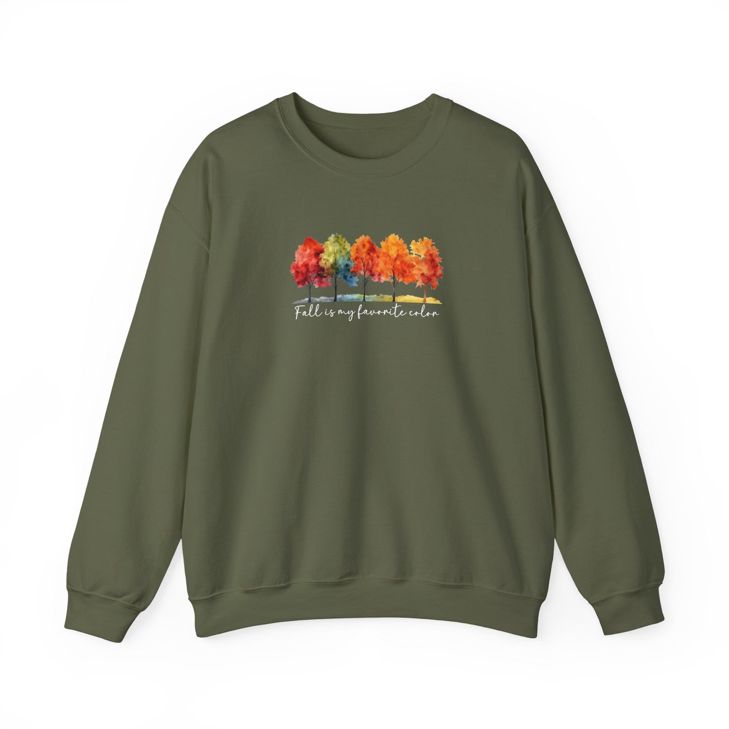 Fall Is My Favorite Color Sweatshirt | Watercolor Trees Crewneck