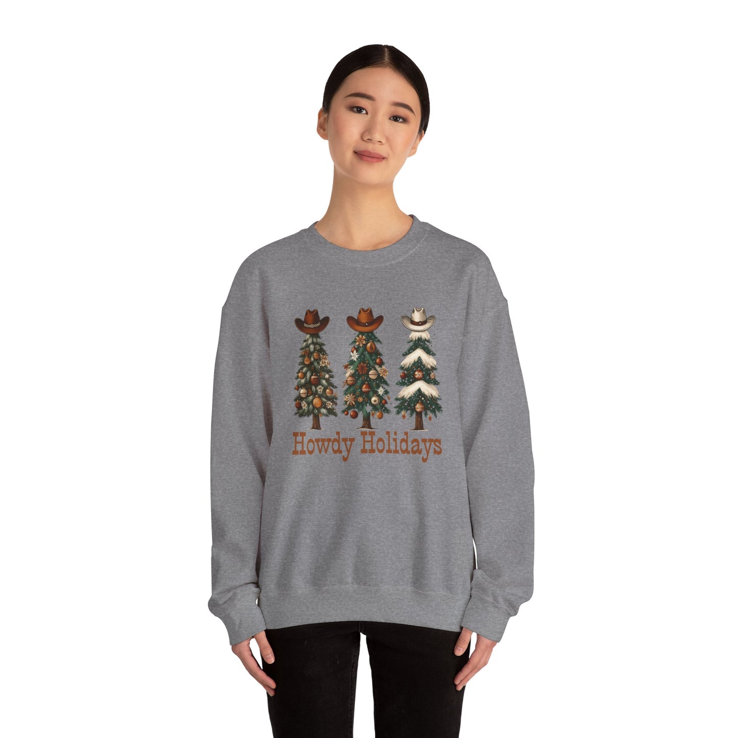 Howdy Holidays Western Christmas Sweatshirt – Unisex Crewneck