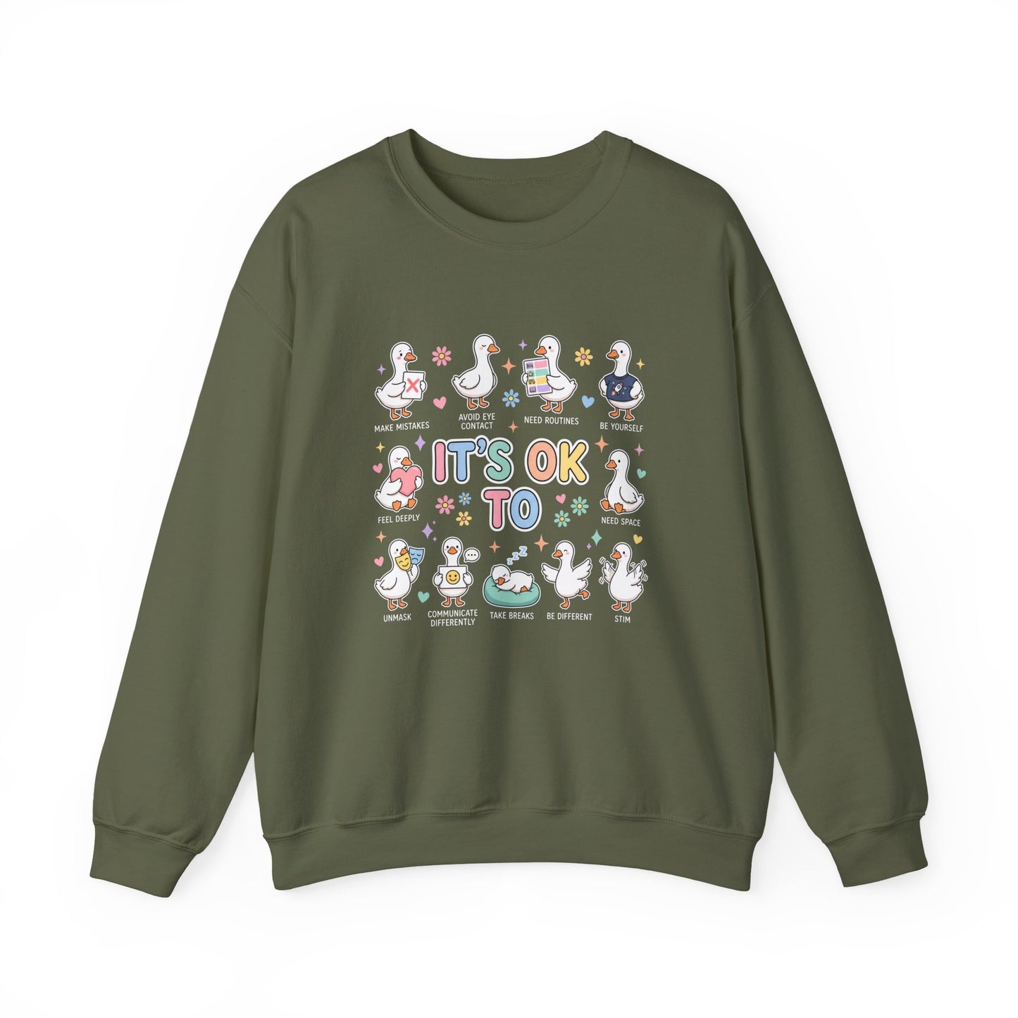 It’s OK To Sweatshirt | Inclusive Support Graphic Crewneck