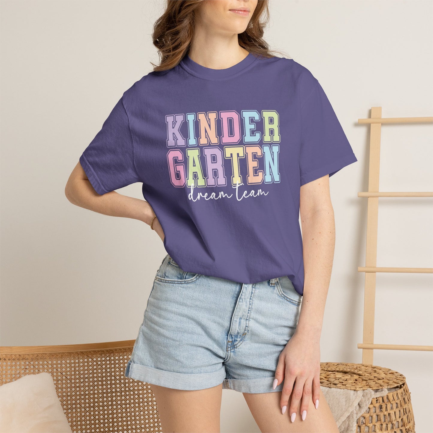 Kindergarten Dream Team Comfort Colors® Teacher Shirt | Grade Level Teacher T-Shirt
