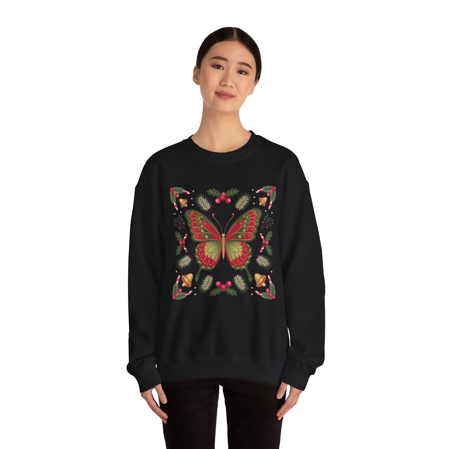 Holiday Butterfly Sweatshirt | Supported to Soar Collection | Cozy Christmas Pullover