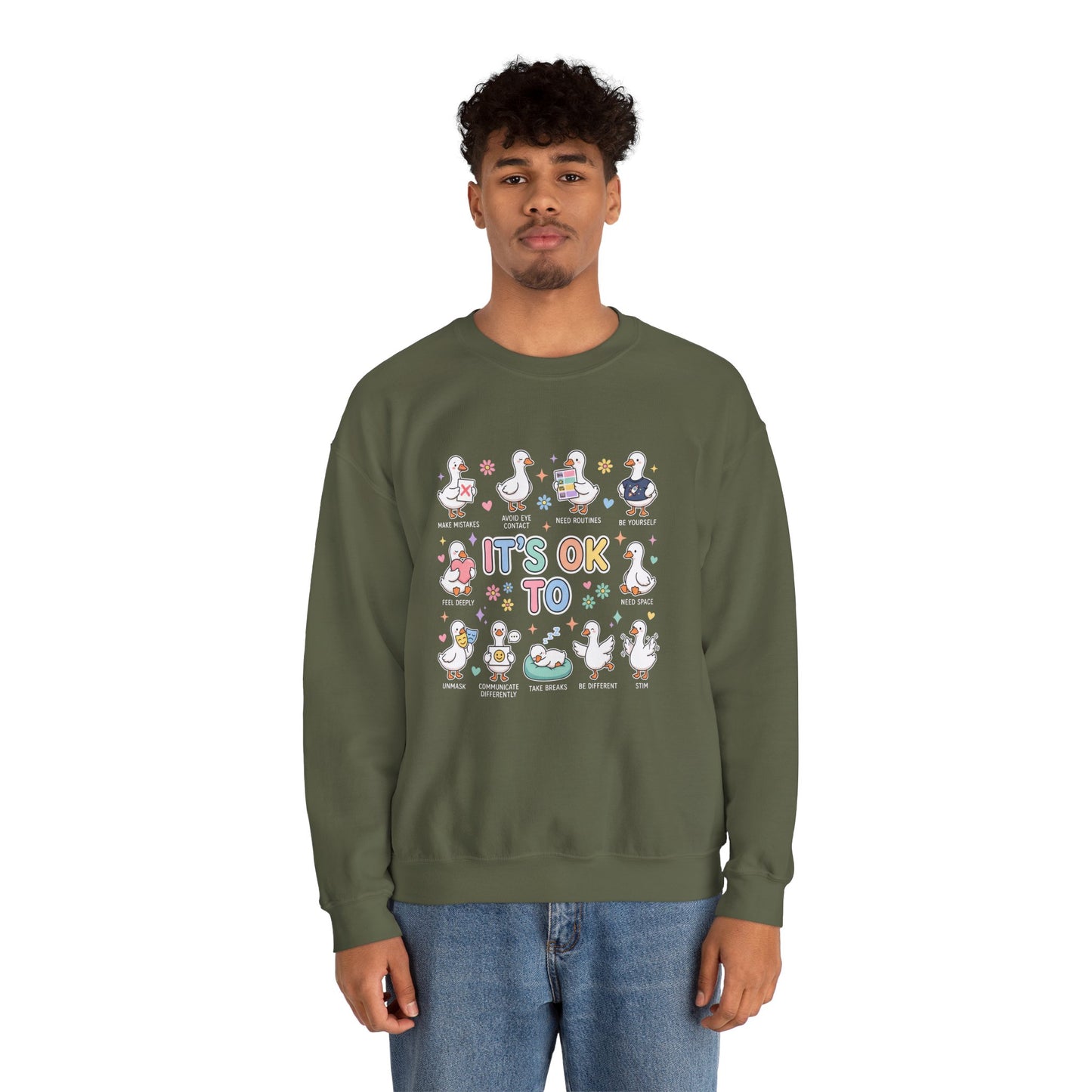 It’s OK To Sweatshirt | Inclusive Support Graphic Crewneck