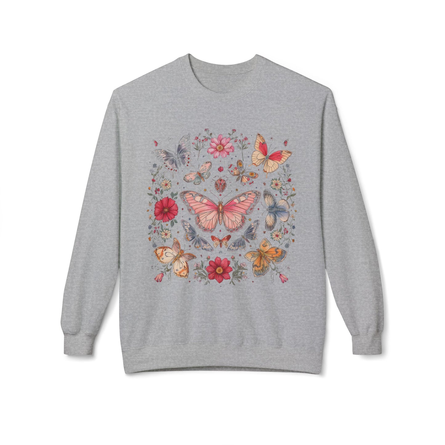 Boho Bloom Butterfly Crewneck Sweatshirt
