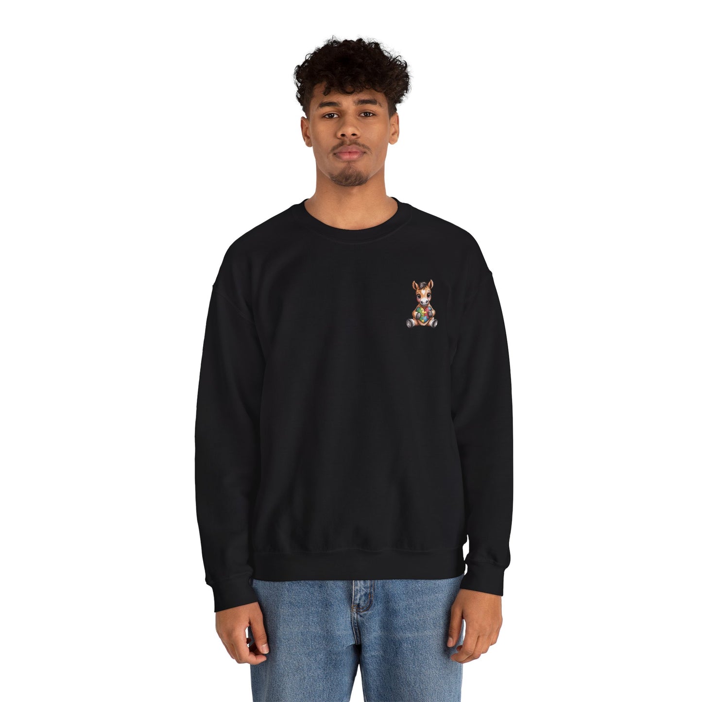 Horse & Heart Autism Awareness Sweatshirt | Neurodiversity Support Crewneck