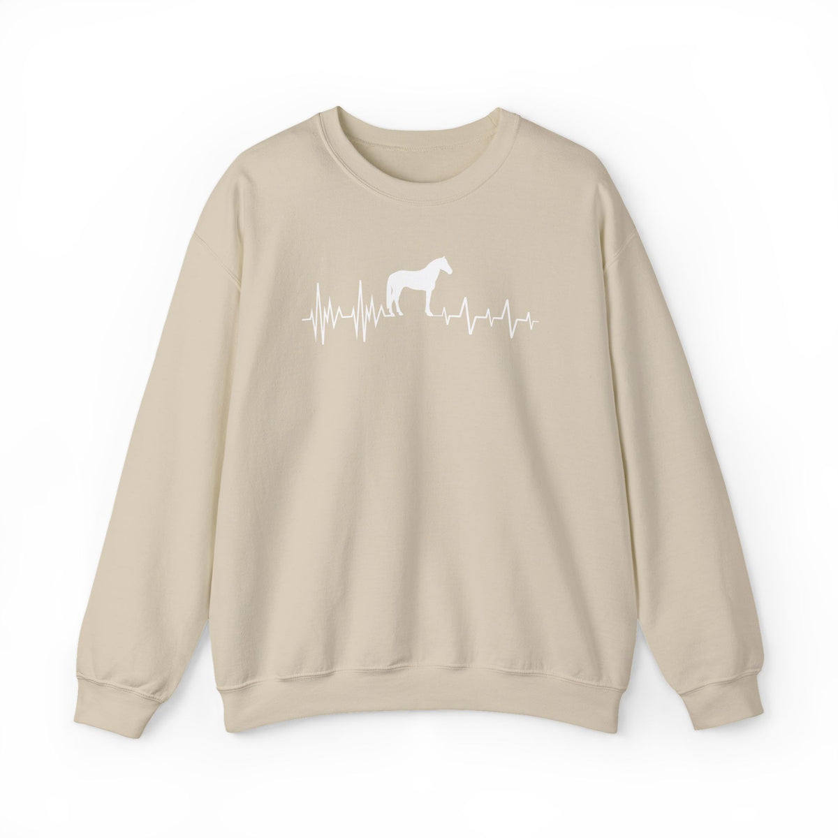 Regulated by Horses Heartbeat Crewneck Sweatshirt – Equine Therapy Inspired Horse Lover Gift