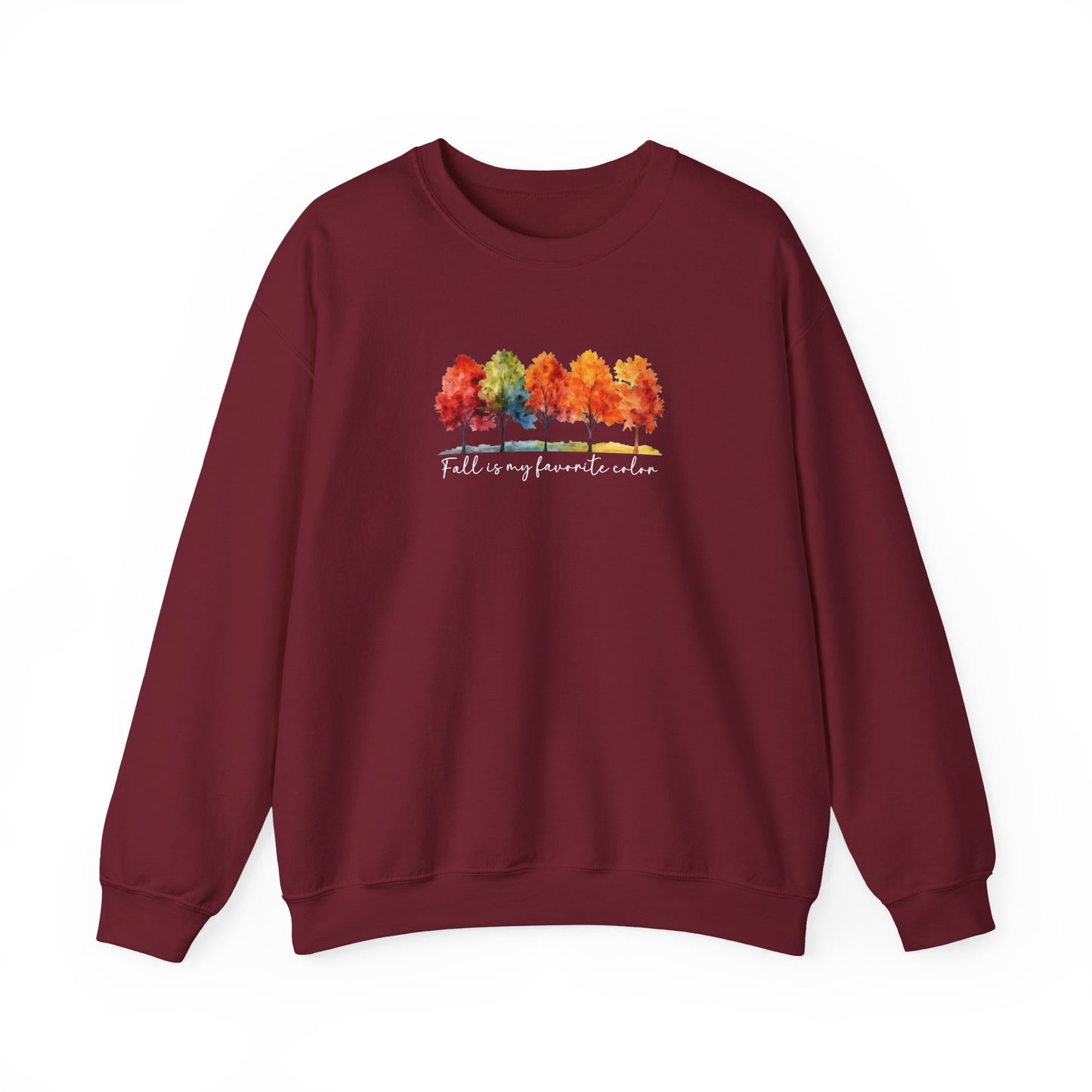 Fall Is My Favorite Color Sweatshirt | Watercolor Trees Crewneck