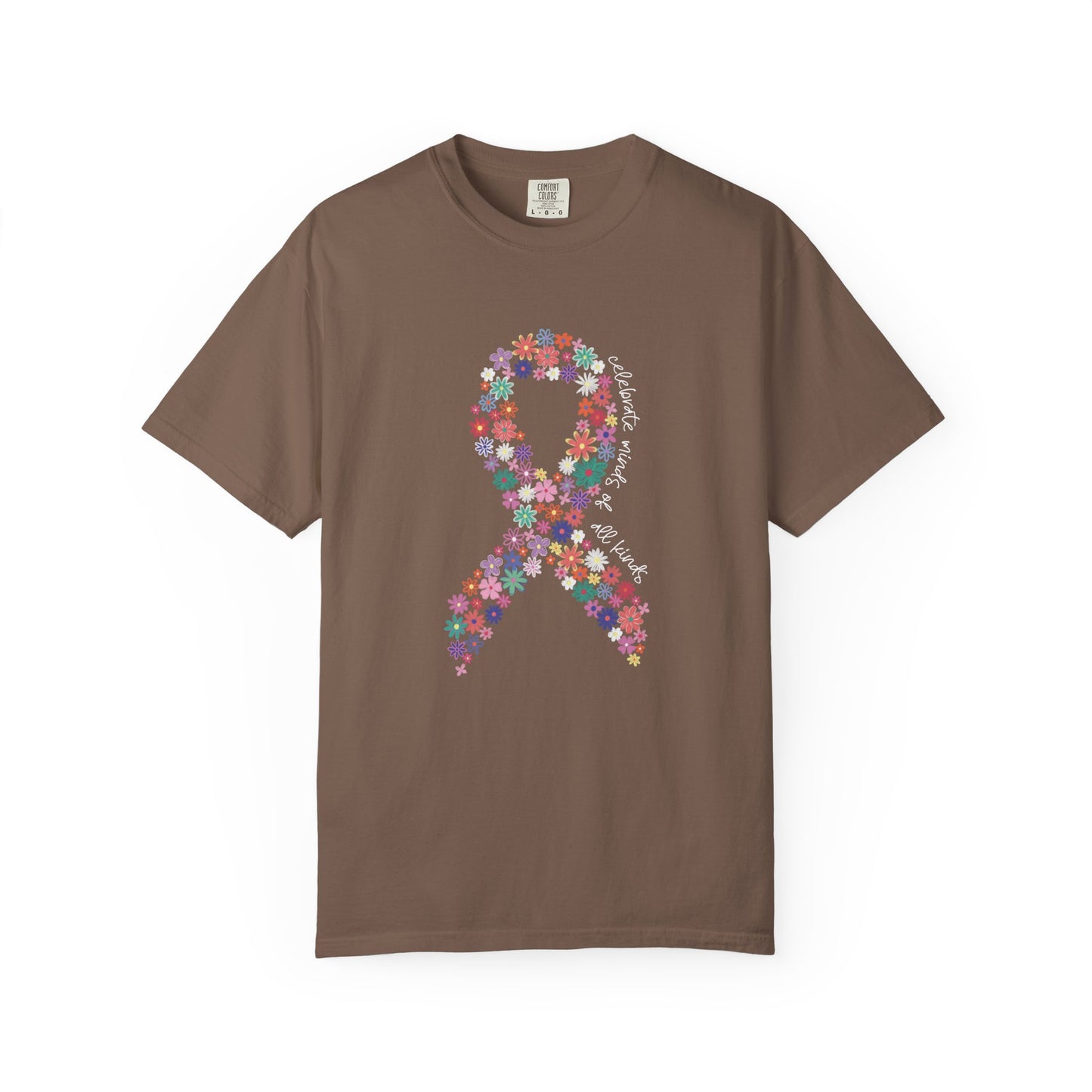 Minds of All Kinds T Shirt | Autism Awareness Floral Ribbon Tee | Comfort Colors Neurodiversity Inclusion