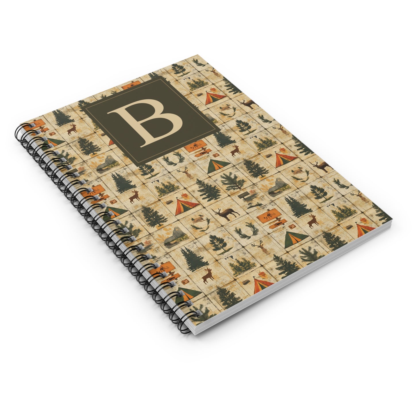 Personalized Rustic Camp Spiral Notebook