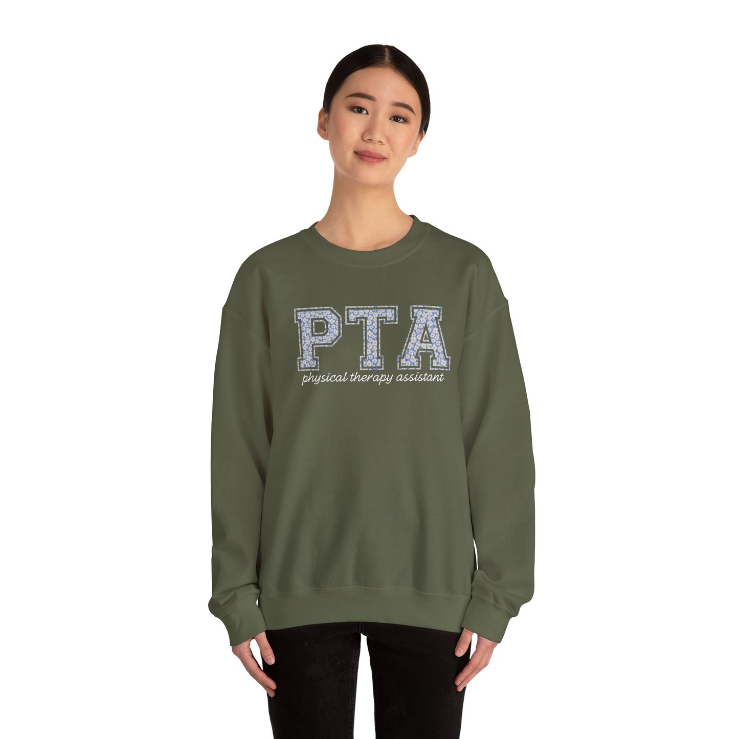 PTA Sweatshirt | Collegiate Floral Crewneck | Physical Therapist Assistant Gift