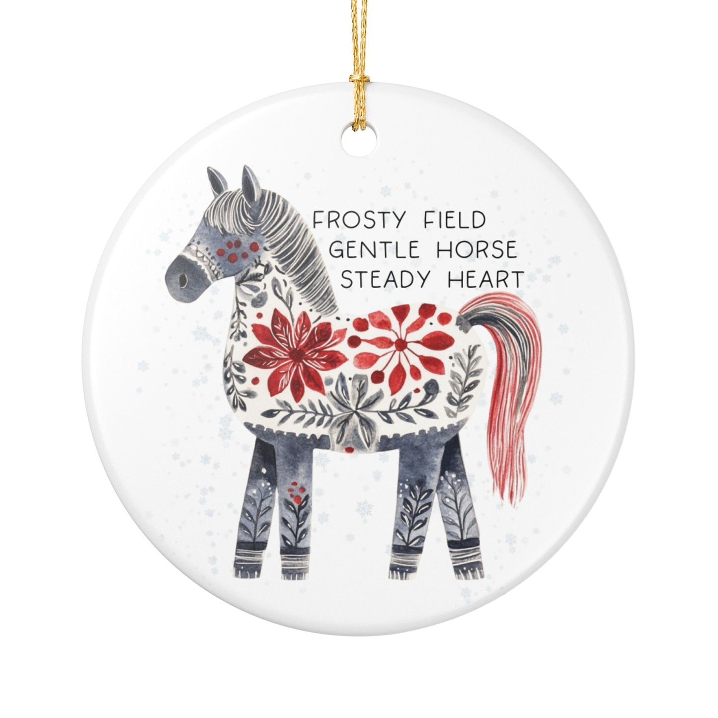 Folk Art Horse Ornament | Gift for Horse Lovers