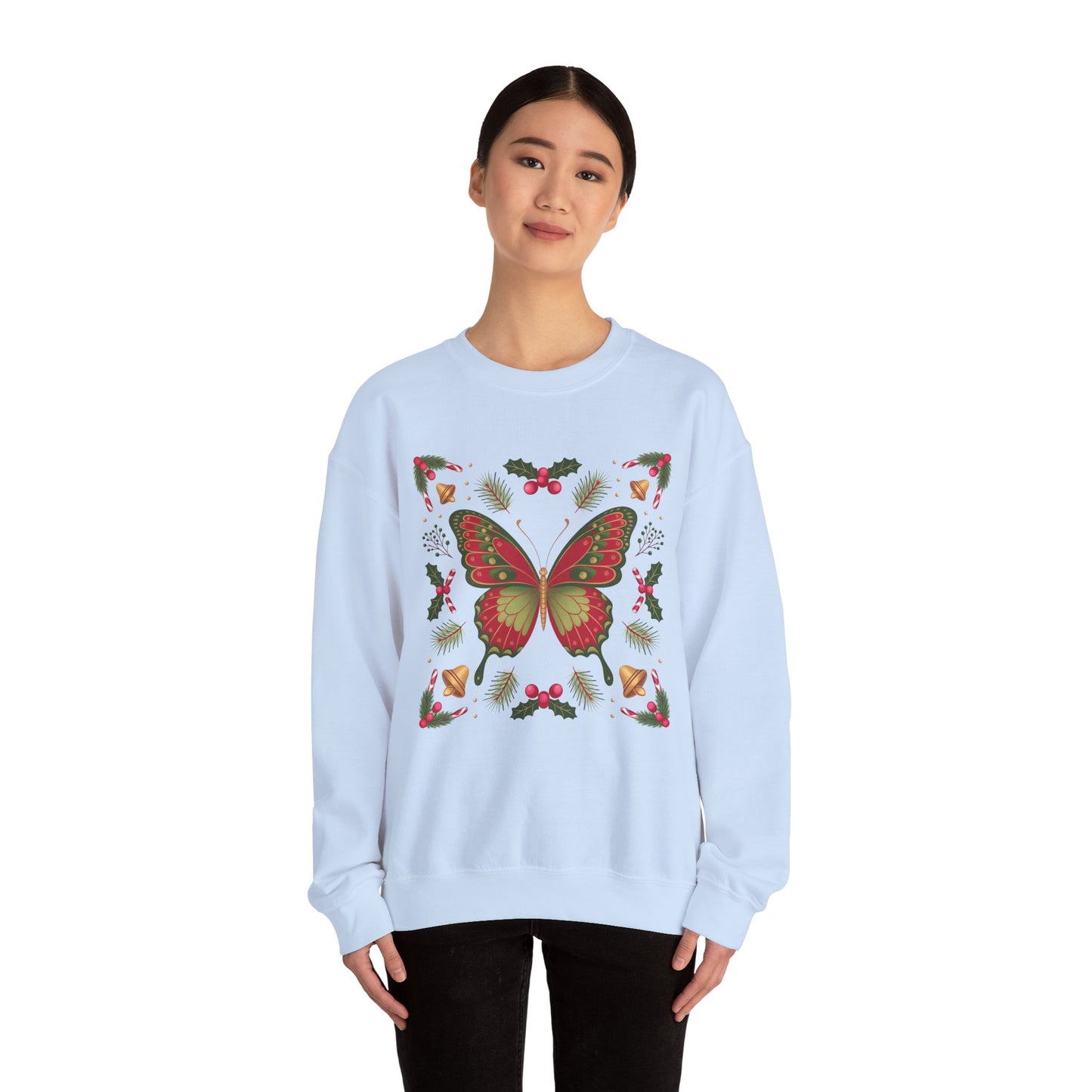 Holiday Butterfly Sweatshirt | Supported to Soar Collection | Cozy Christmas Pullover