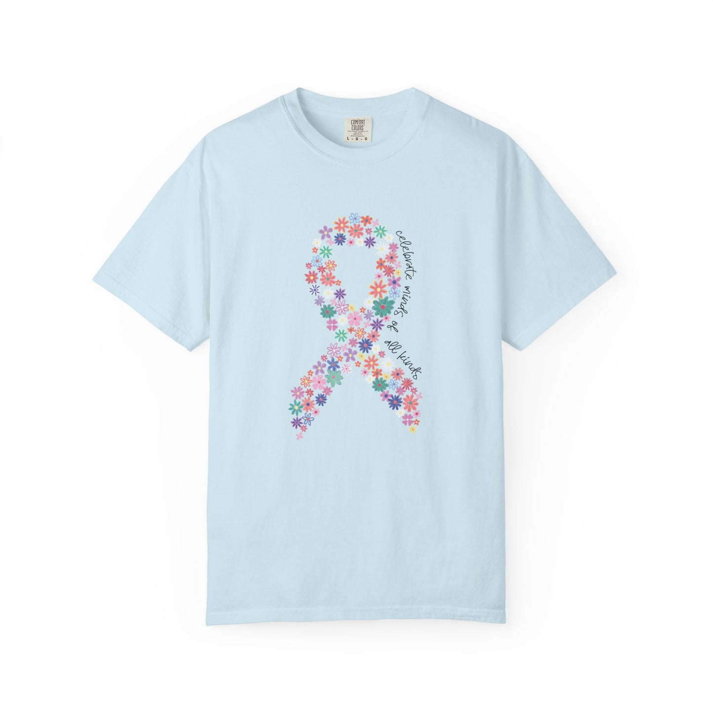 Minds of All Kinds T Shirt | Autism Awareness Floral Ribbon Tee | Comfort Colors Neurodiversity Inclusion