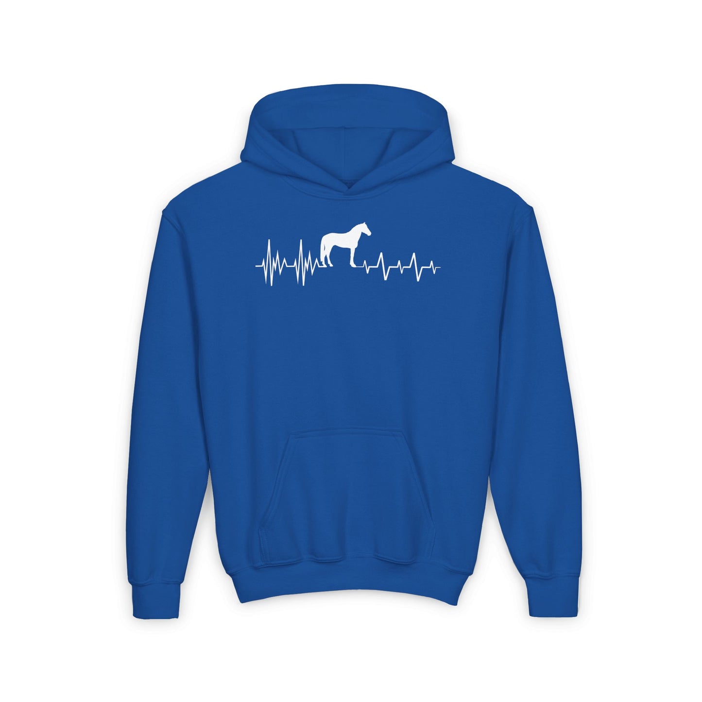 Regulated by Horses: Heartbeat Sweatshirt | Youth Hooded Sweatshirt