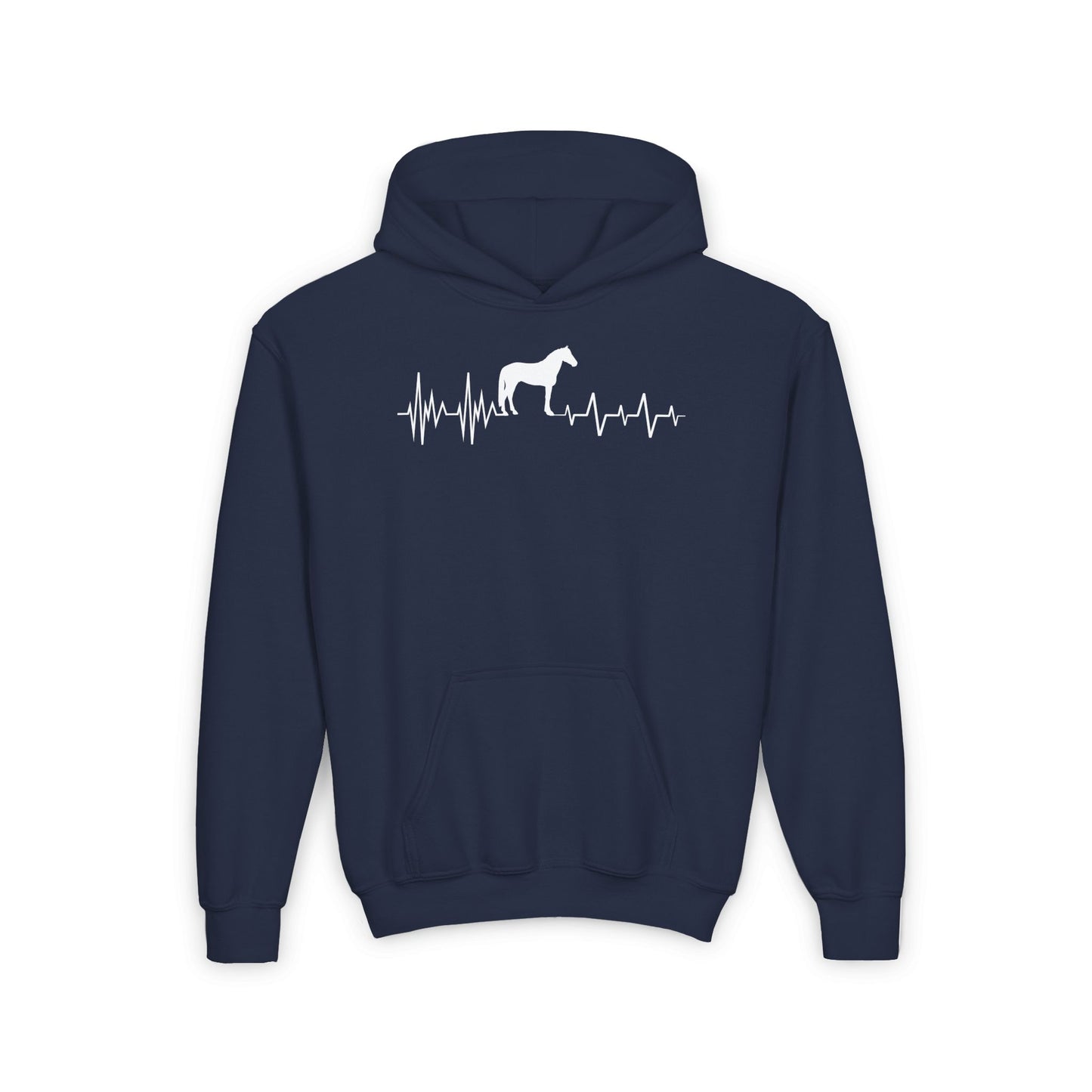 Regulated by Horses: Heartbeat Sweatshirt | Youth Hooded Sweatshirt