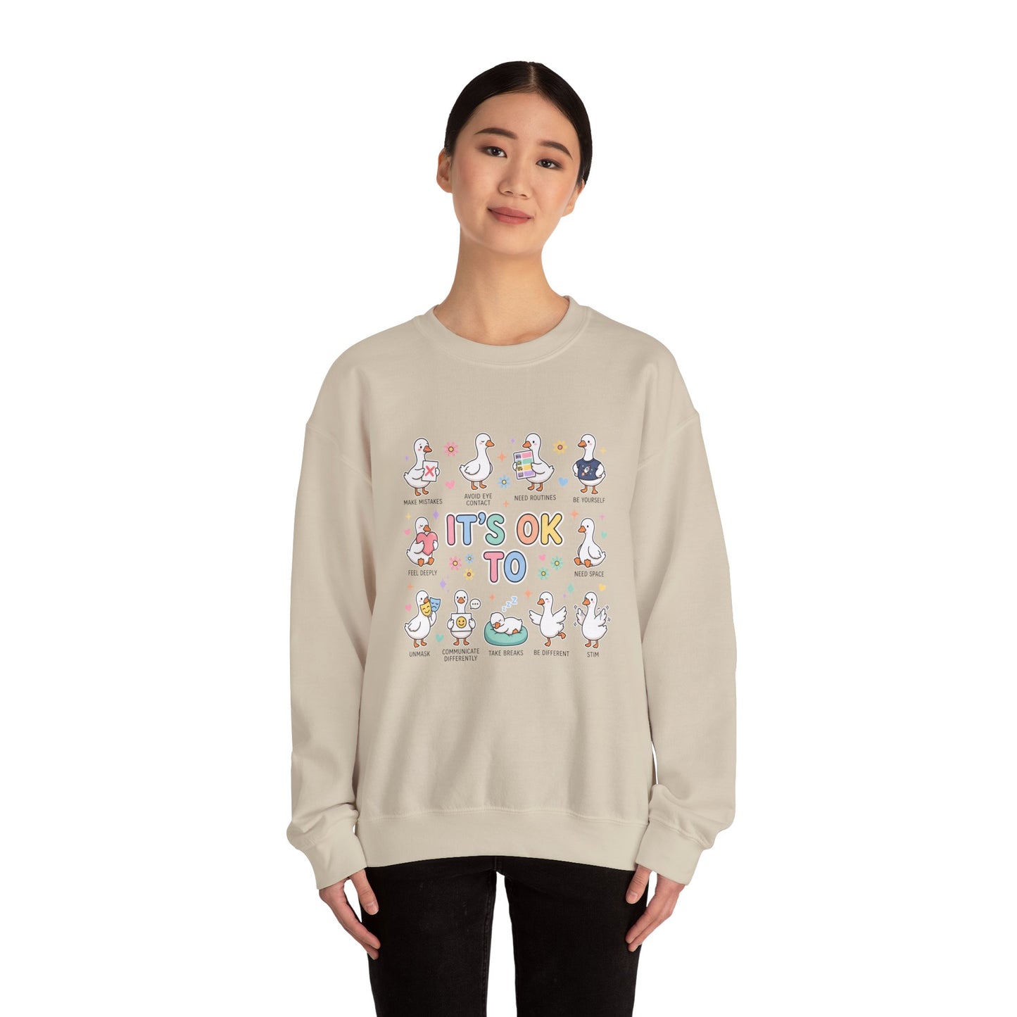 It’s OK To Sweatshirt | Inclusive Support Graphic Crewneck