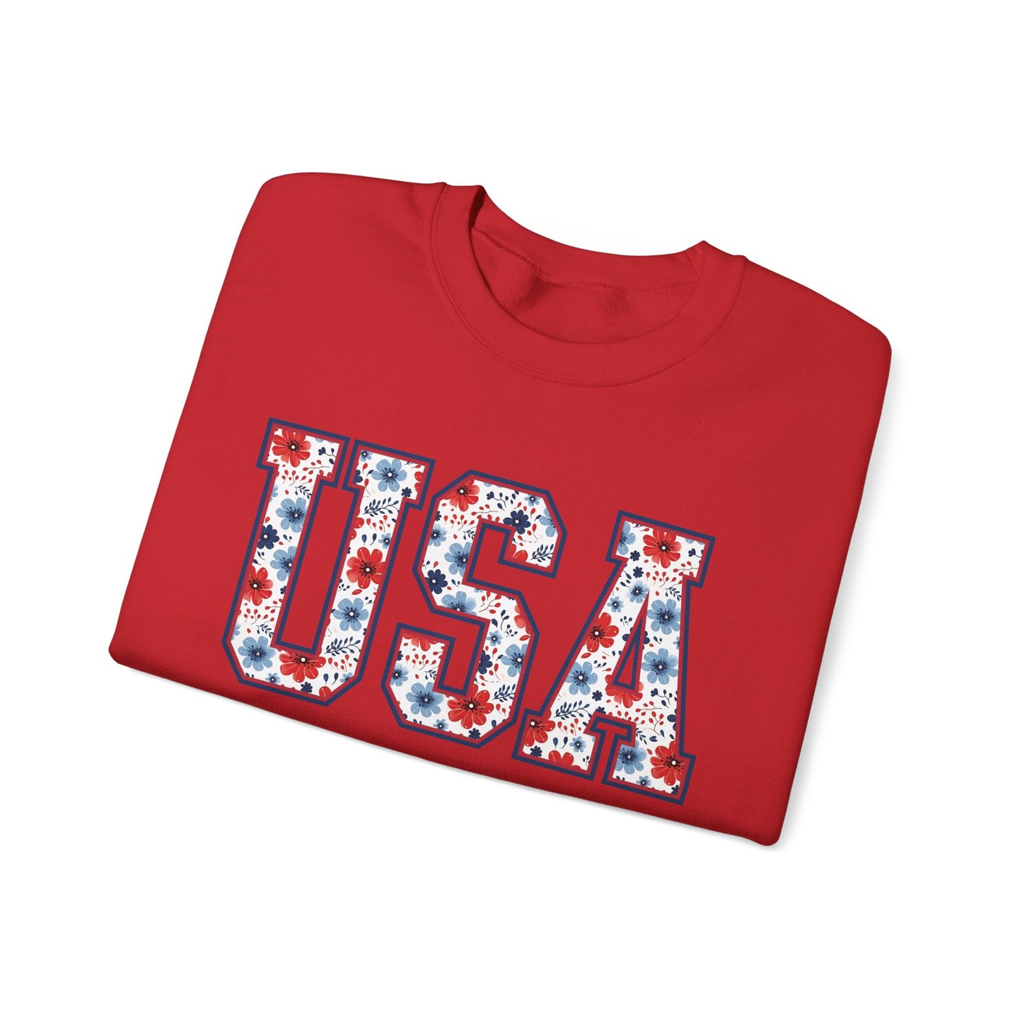 Floral USA  Vintage Americana Crewneck