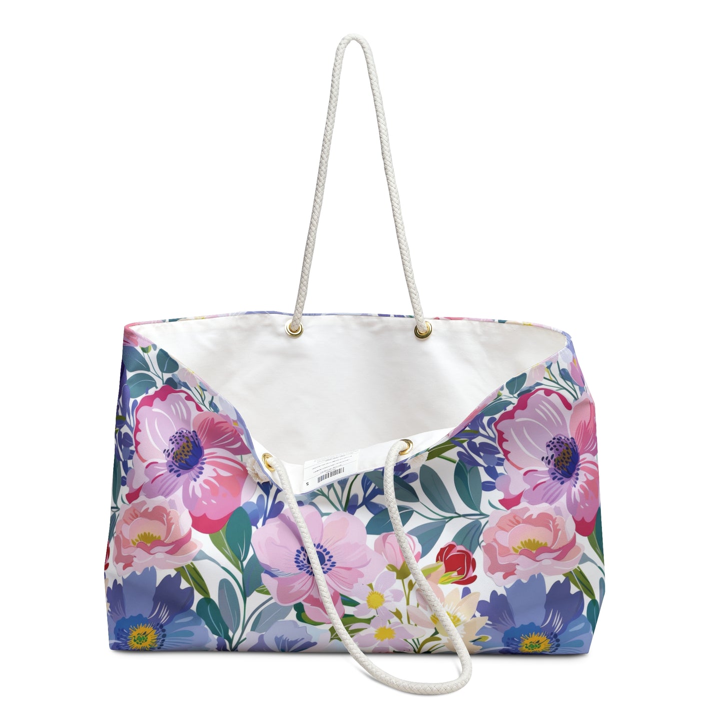 Personalized Bright Floral Tote Bag
