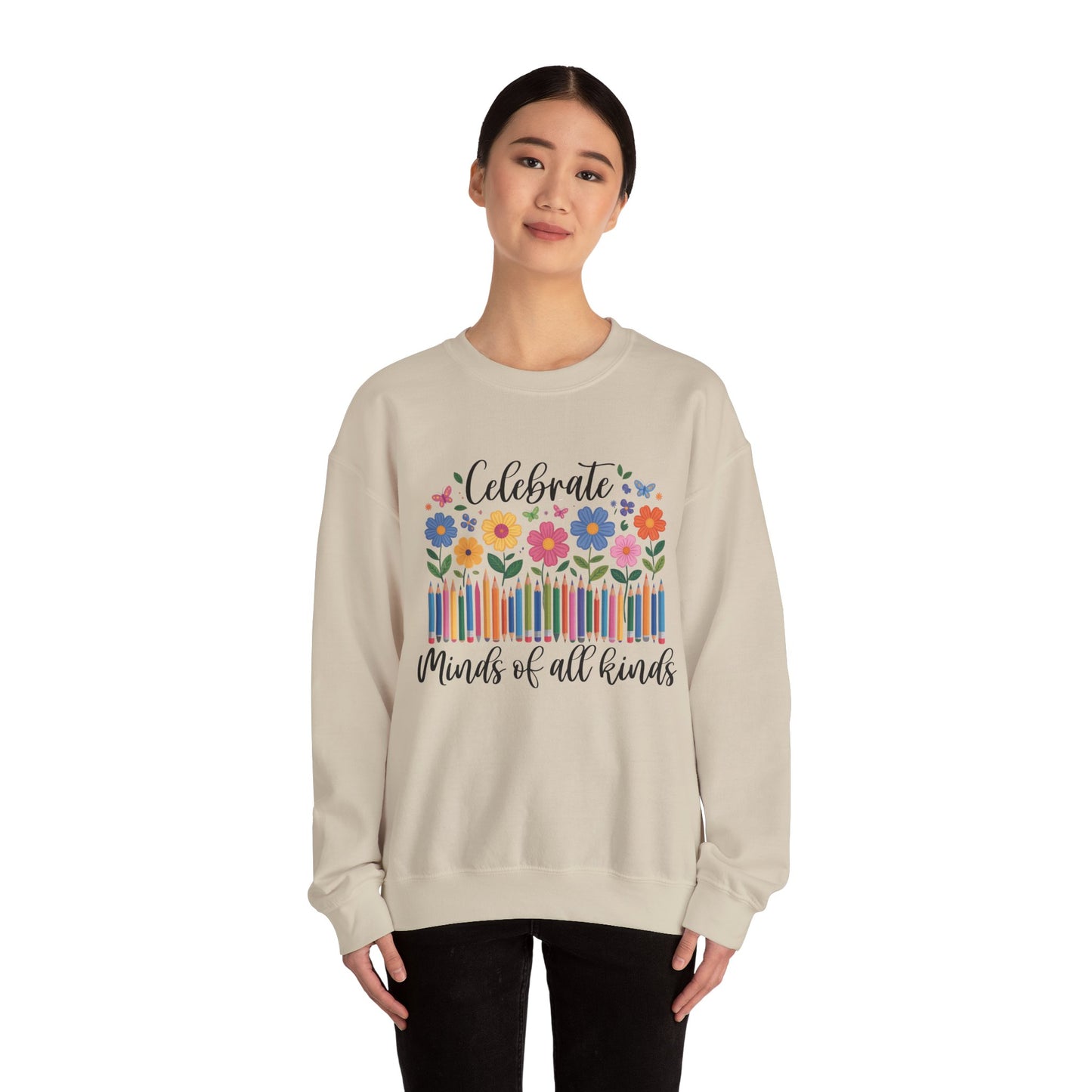 Blooming Minds of All Kinds Sweatshirt | Autism Awareness & Neurodiversity Inclusion Crewneck | Teacher Support Apparel