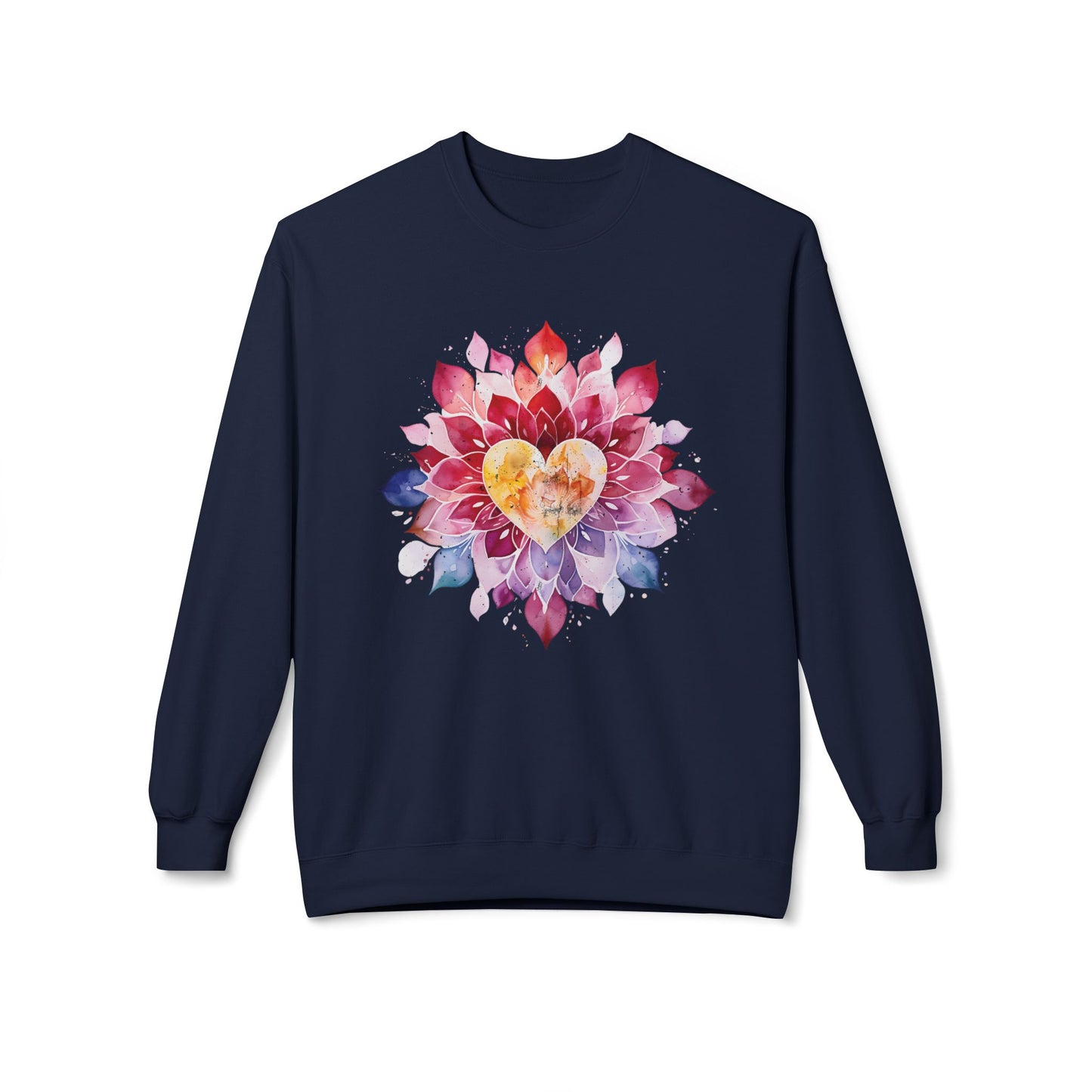 Heart of Harmony Watercolor Mandala Sweatshirt