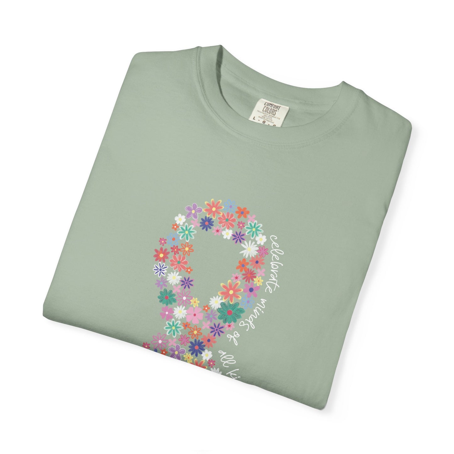 Minds of All Kinds T Shirt | Autism Awareness Floral Ribbon Tee | Comfort Colors Neurodiversity Inclusion