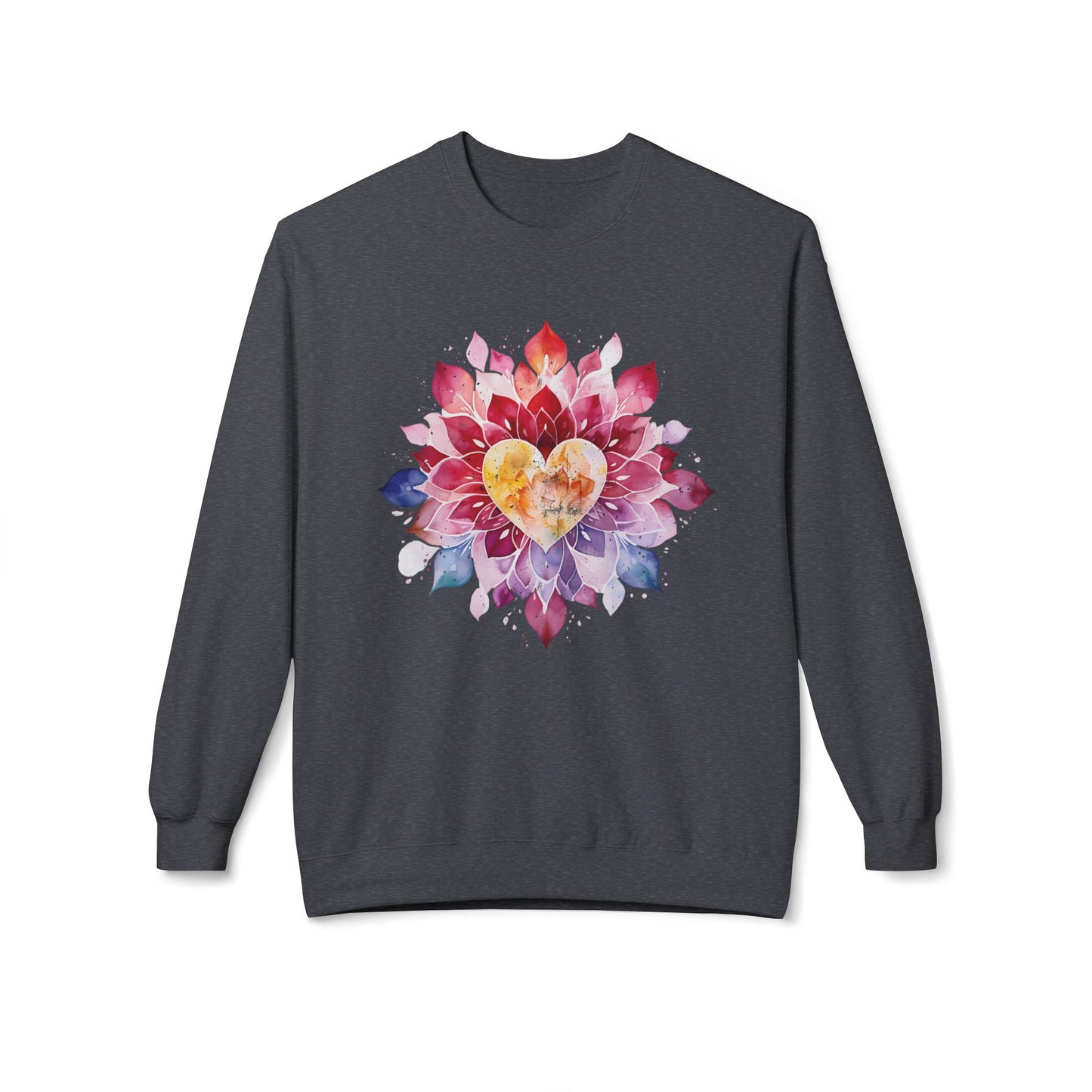 Heart of Harmony Watercolor Mandala Sweatshirt
