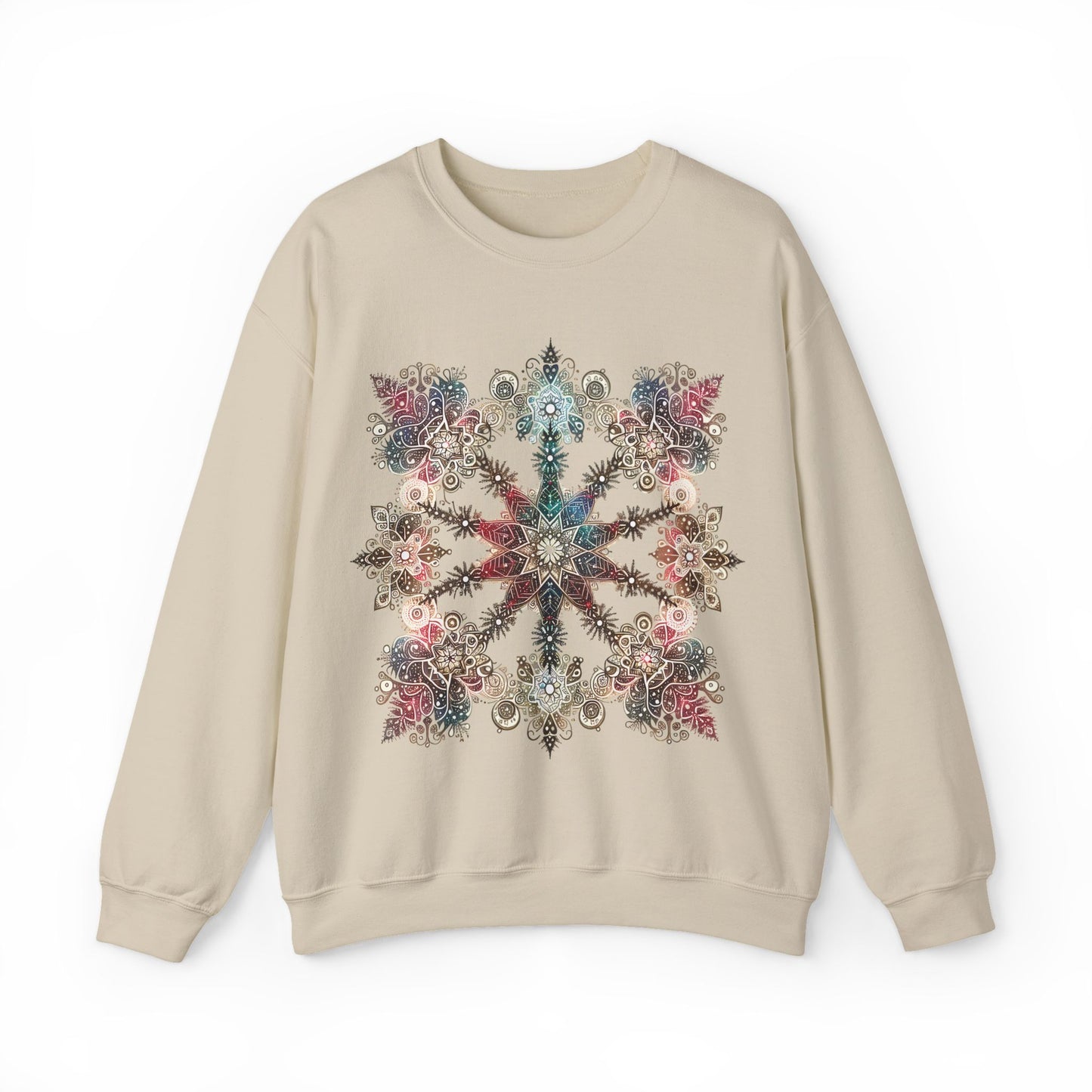 Radiant Frost Snowflake Sweatshirt | The Anchored Bloom Winter’s Mosaic Collection