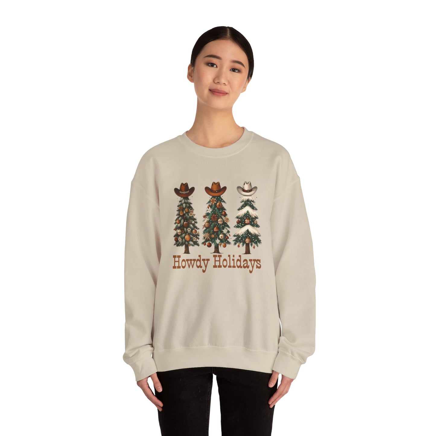 Howdy Holidays Western Christmas Sweatshirt – Unisex Crewneck