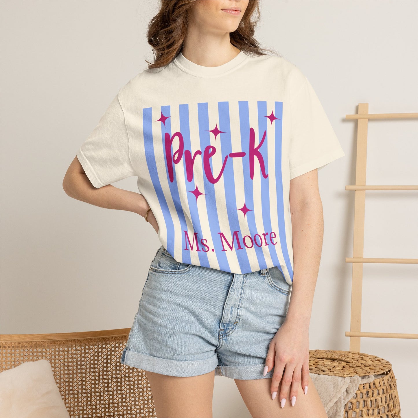Personalized Pre-K Teacher Shirt | Custom Pre-K Teacher Comfort Colors T-Shirt