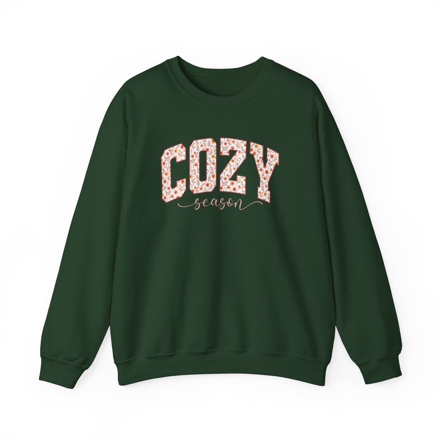 Cozy Season Sweatshirt | Retro Fall Graphic Botanical Pullover | Floral Autumn Leaves Cozy Sweater