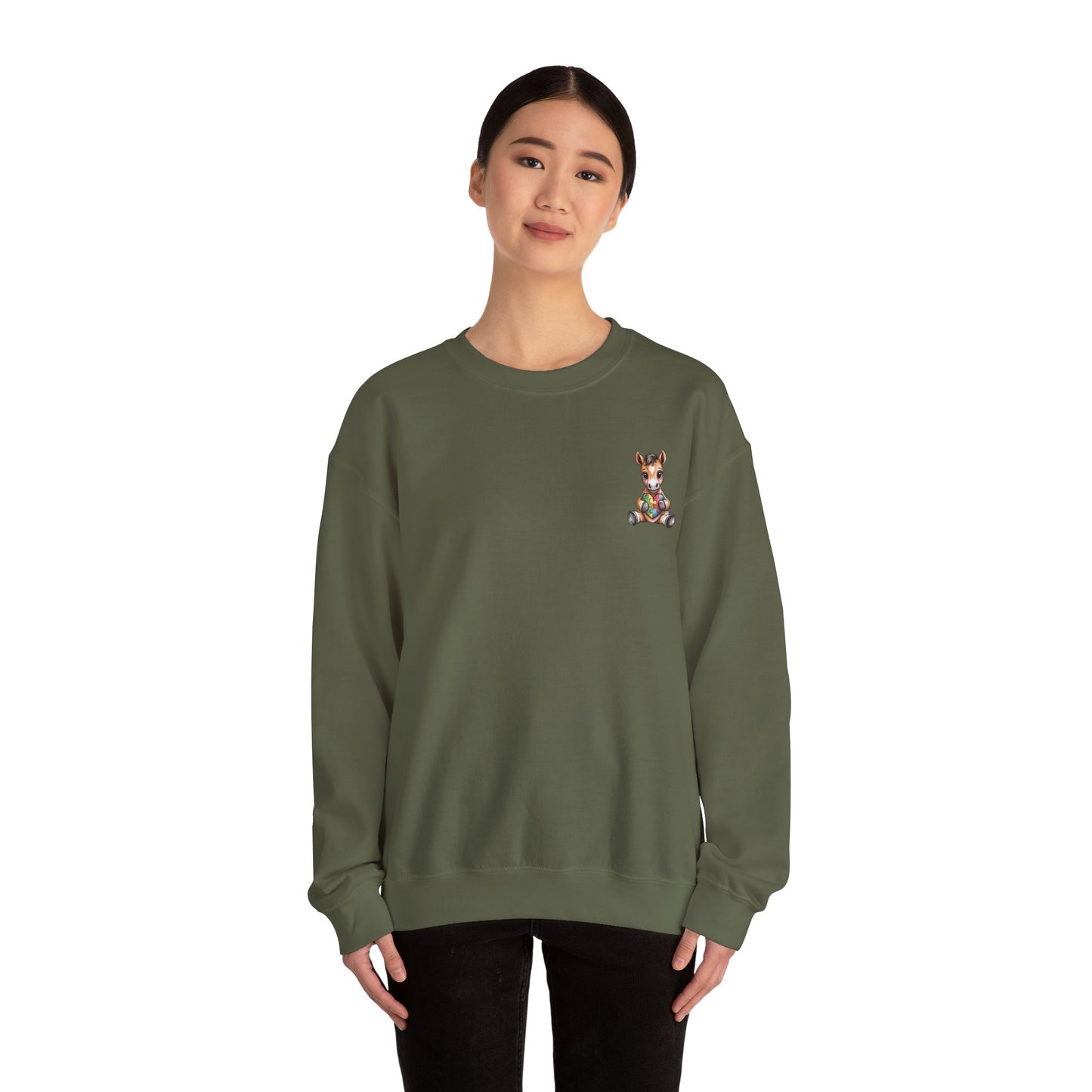 Horse & Heart Autism Awareness Sweatshirt | Neurodiversity Support Crewneck