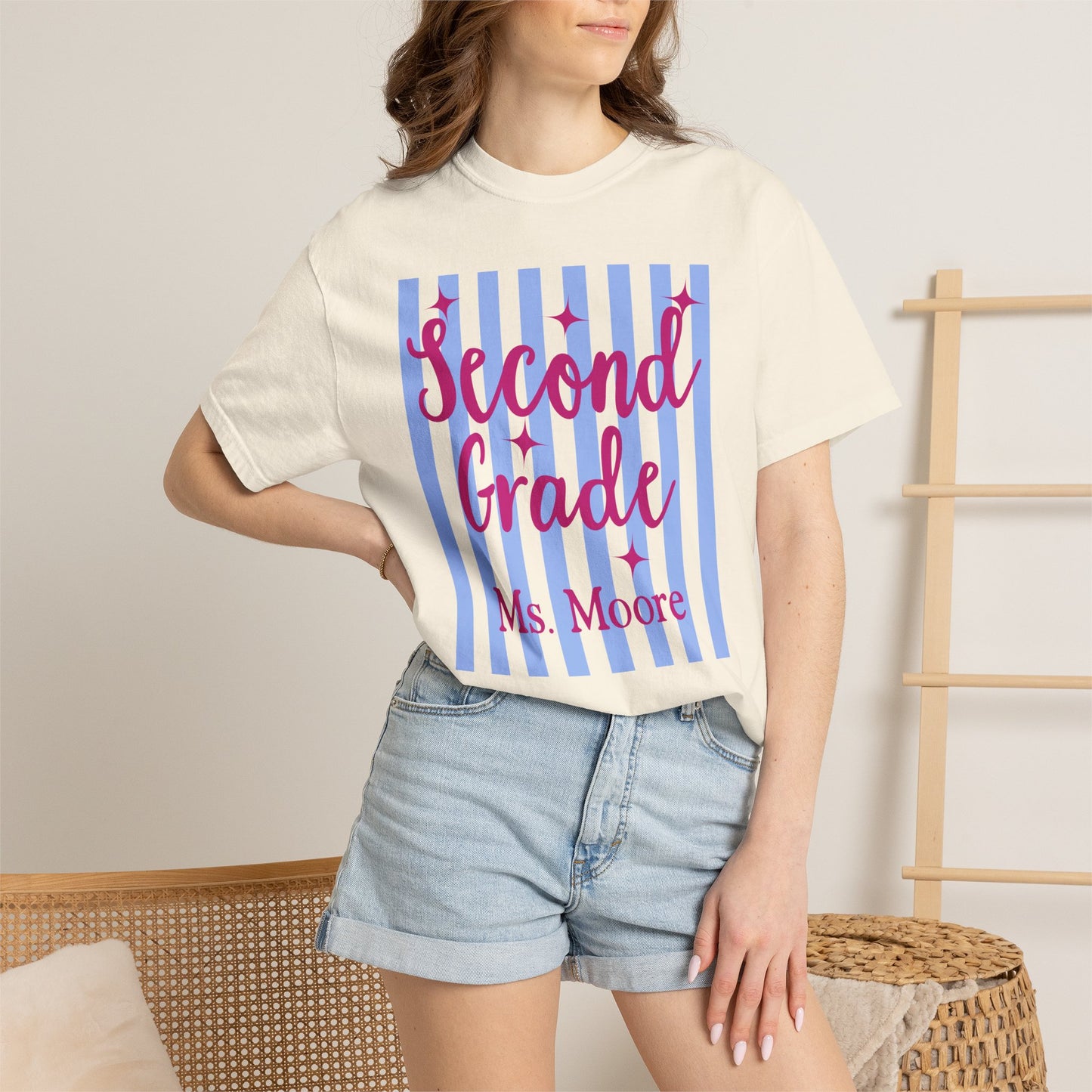 Personalized Second Grade Teacher Shirt | Custom Matching Second Grade Teacher Comfort Colors T-Shirt