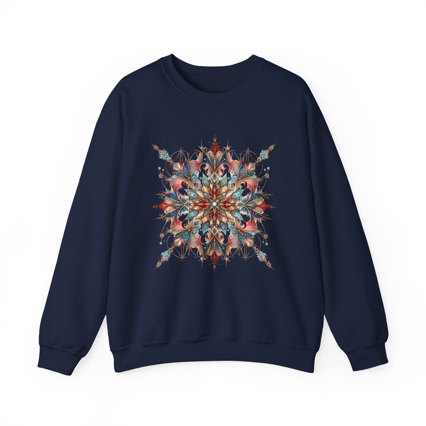 Frosted Radiance Snowflake Sweatshirt | The Anchored Bloom Winter’s Mosaic Collection