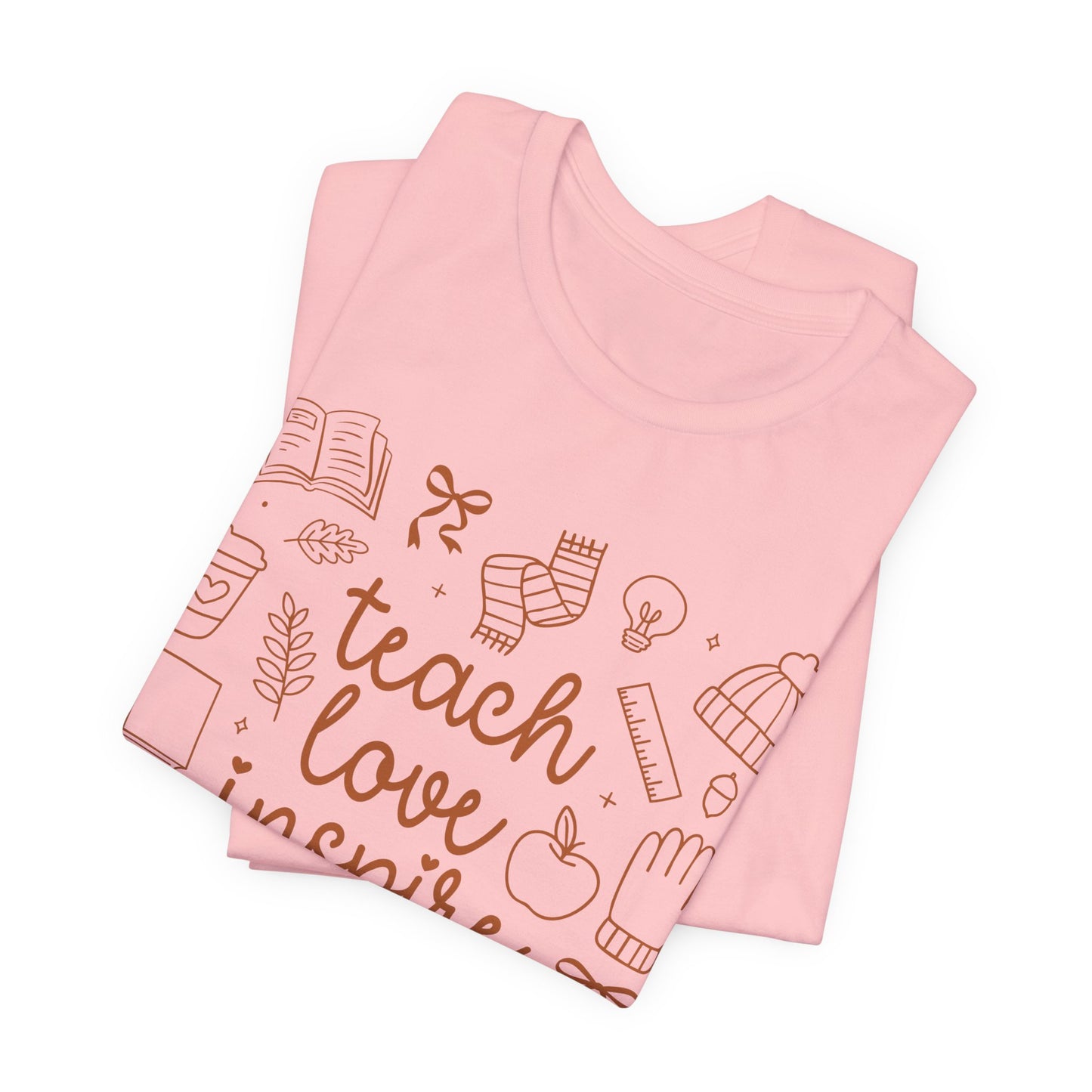 Teach Love Inspire Fall Teacher Shirt | Cute Graphic Tee for Women