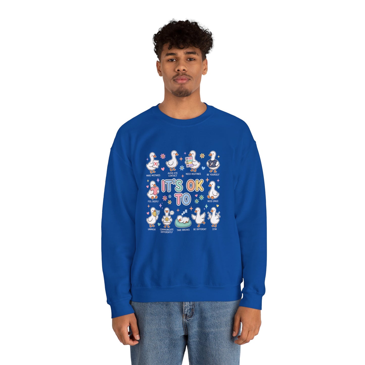 It’s OK To Sweatshirt | Inclusive Support Graphic Crewneck