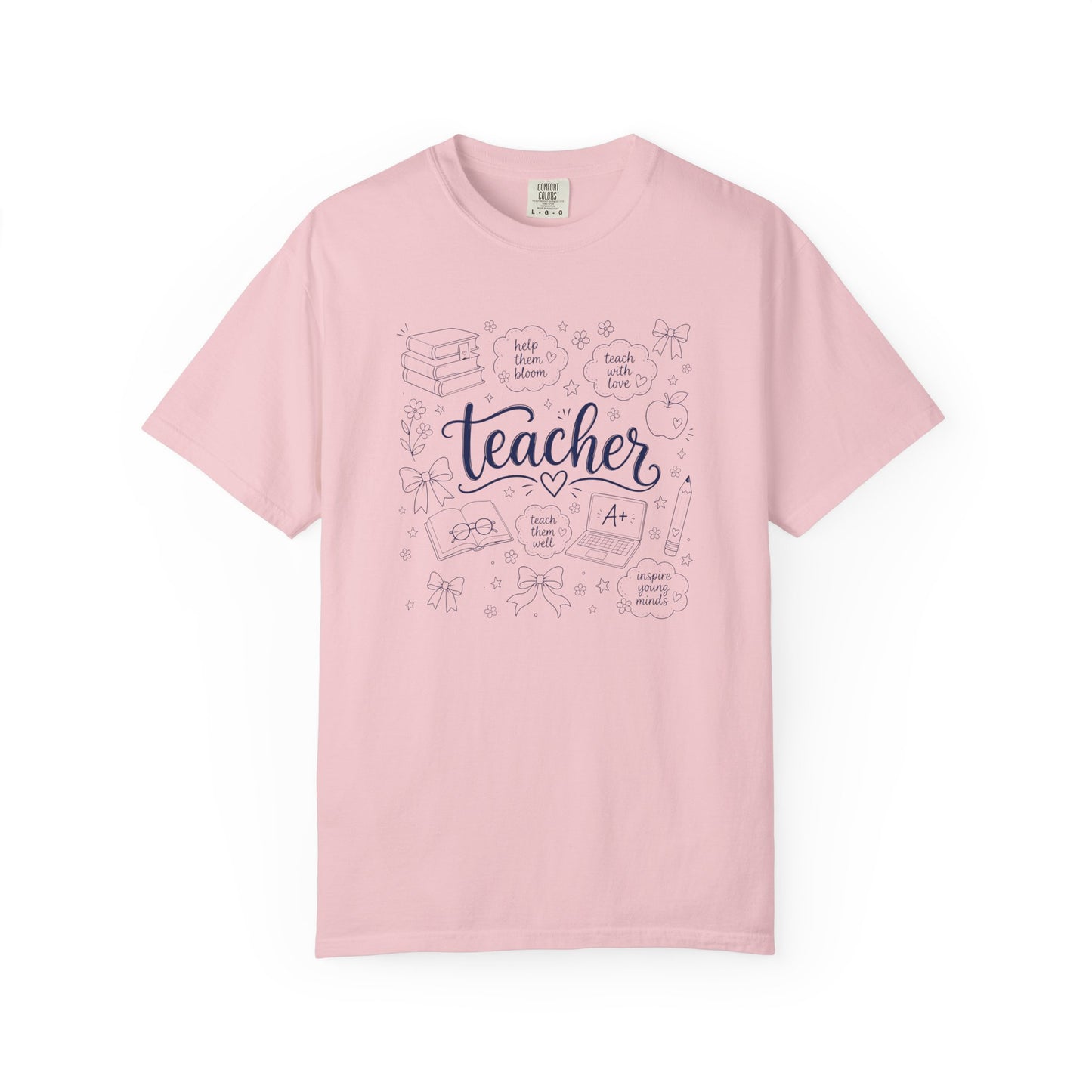 Teacher Comfort Colors® T-Shirt | Hand Drawn Teacher Graphic Tee