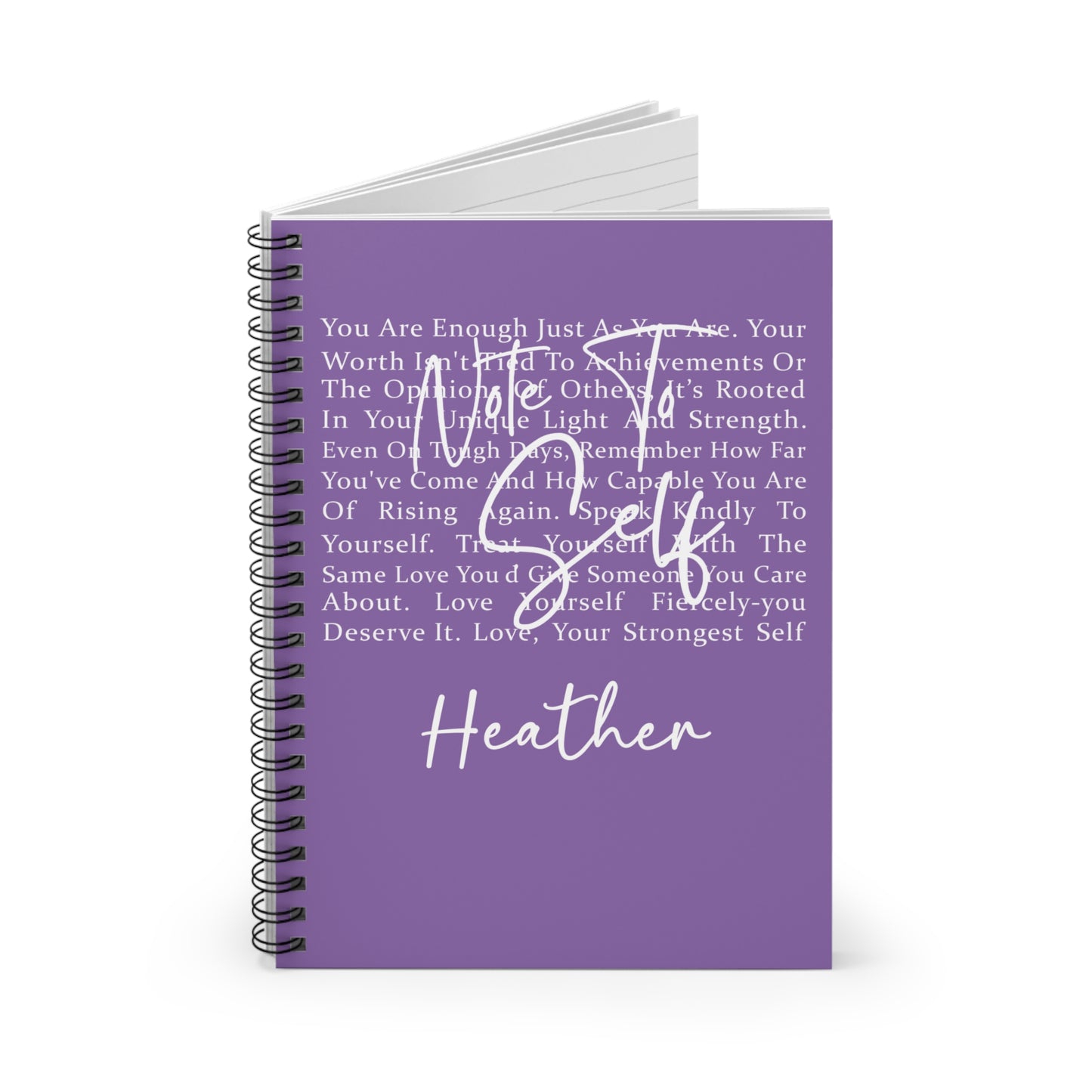 Personalized You Are Enough Affirmation Journal | Custom Name Mental Health Spiral Notebook
