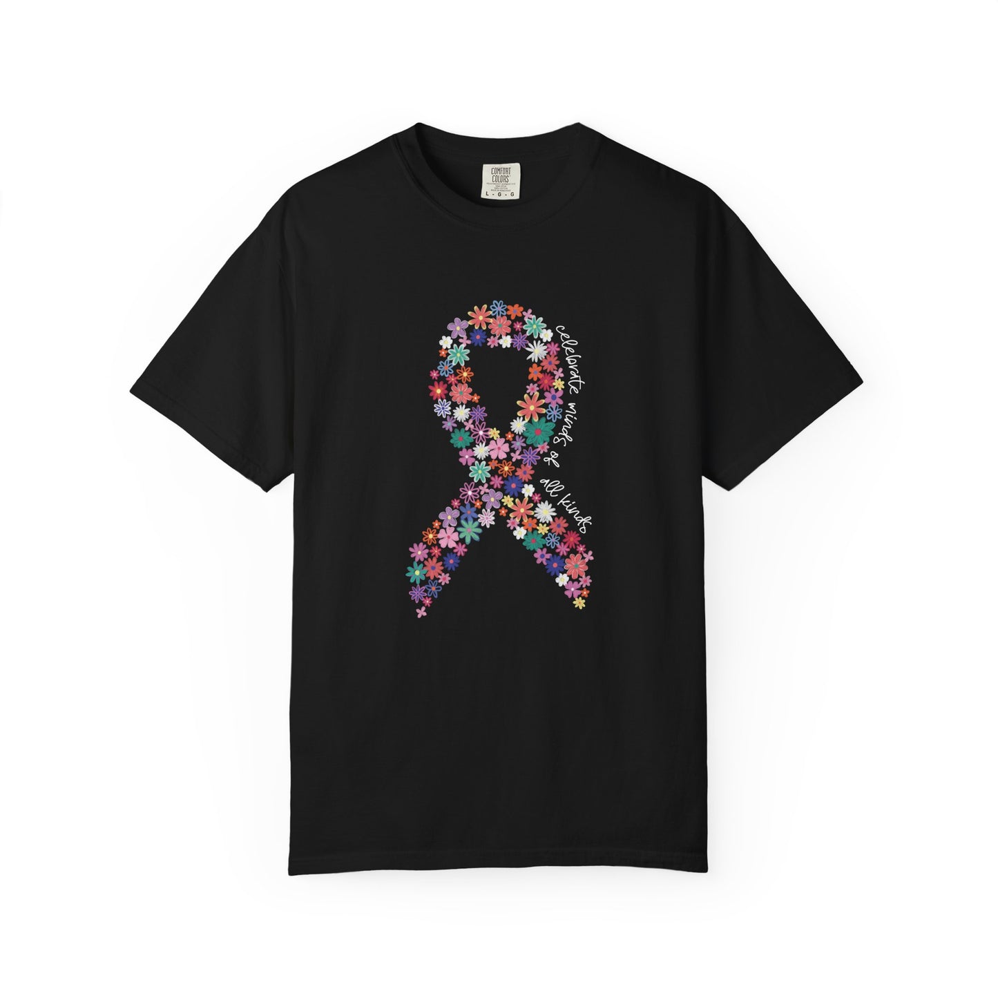 Minds of All Kinds T Shirt | Autism Awareness Floral Ribbon Tee | Comfort Colors Neurodiversity Inclusion
