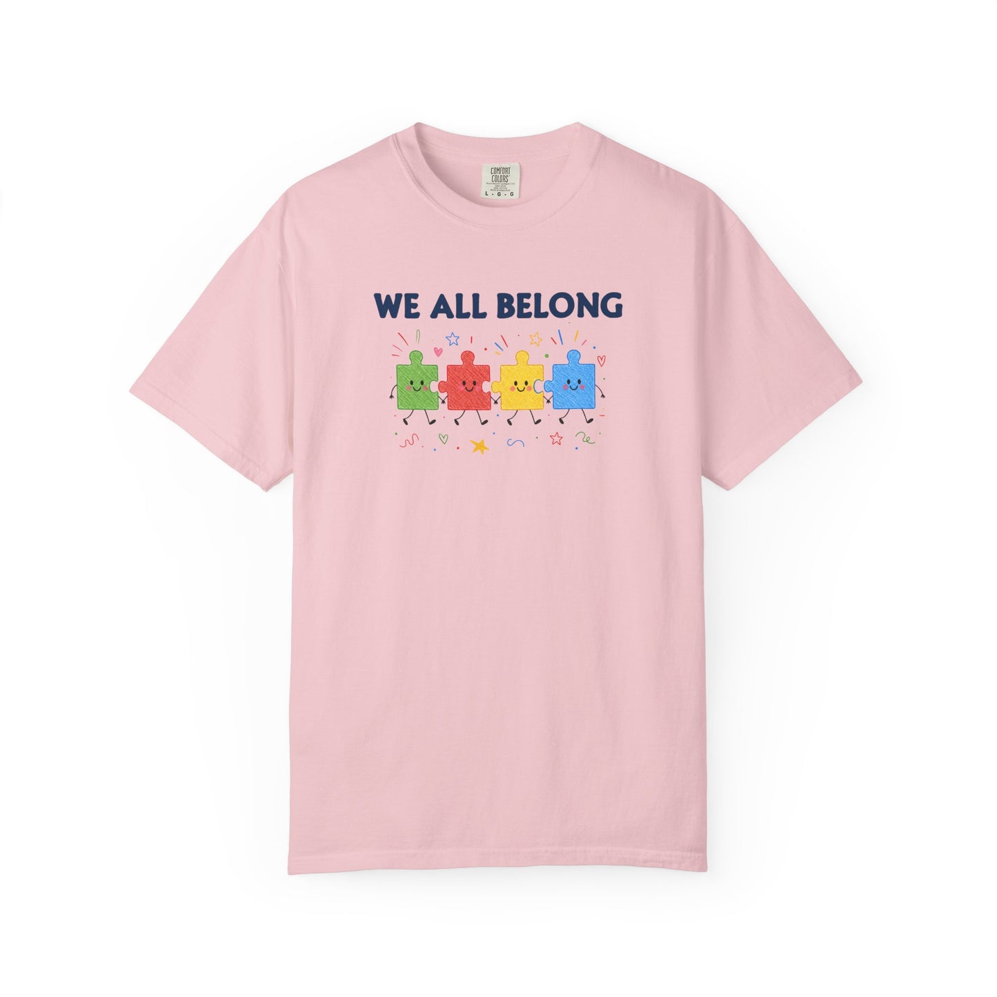 We All Belong Puzzle Piece Teacher Shirt | Neurodiversity & Inclusion T-Shirt