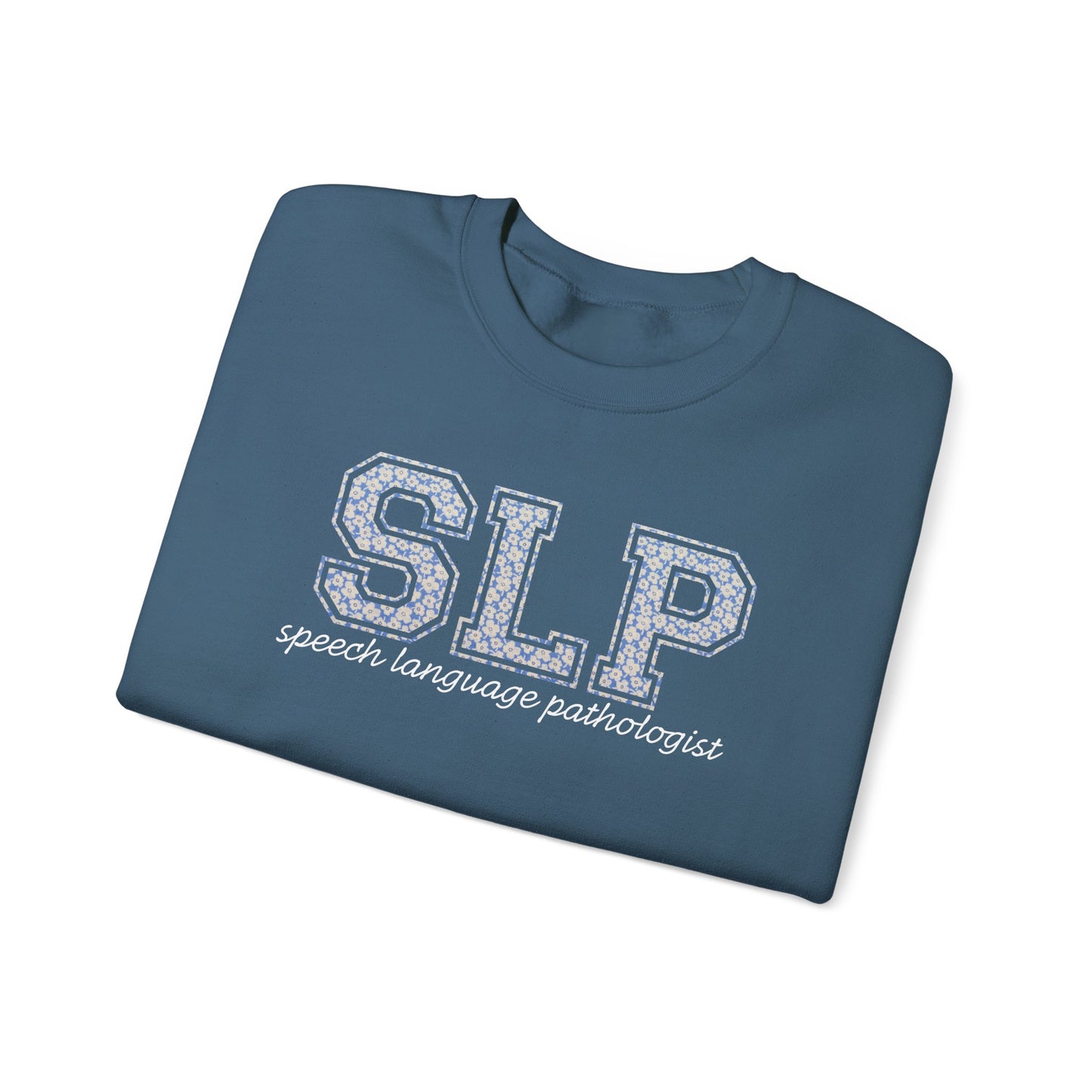 SLP Sweatshirt | Collegiate Floral Crewneck | Speech Therapist Gift