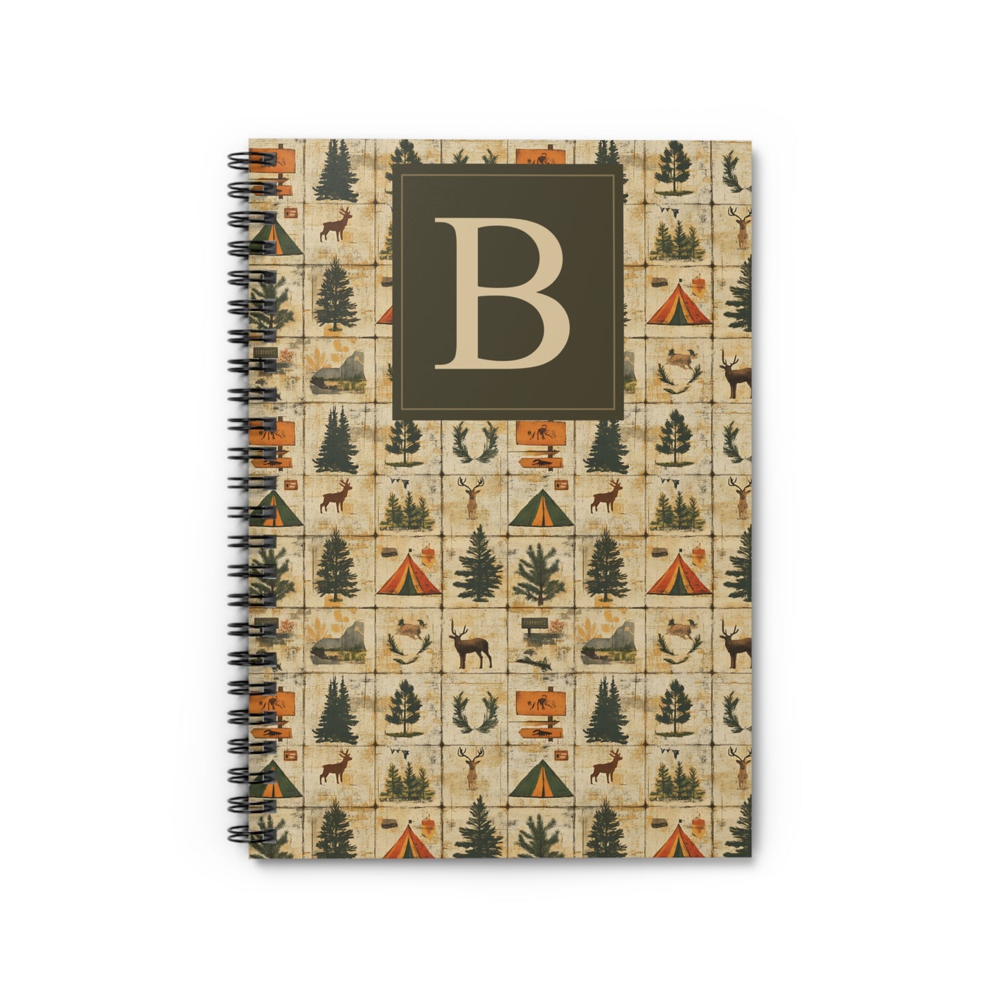 Personalized Rustic Camp Spiral Notebook