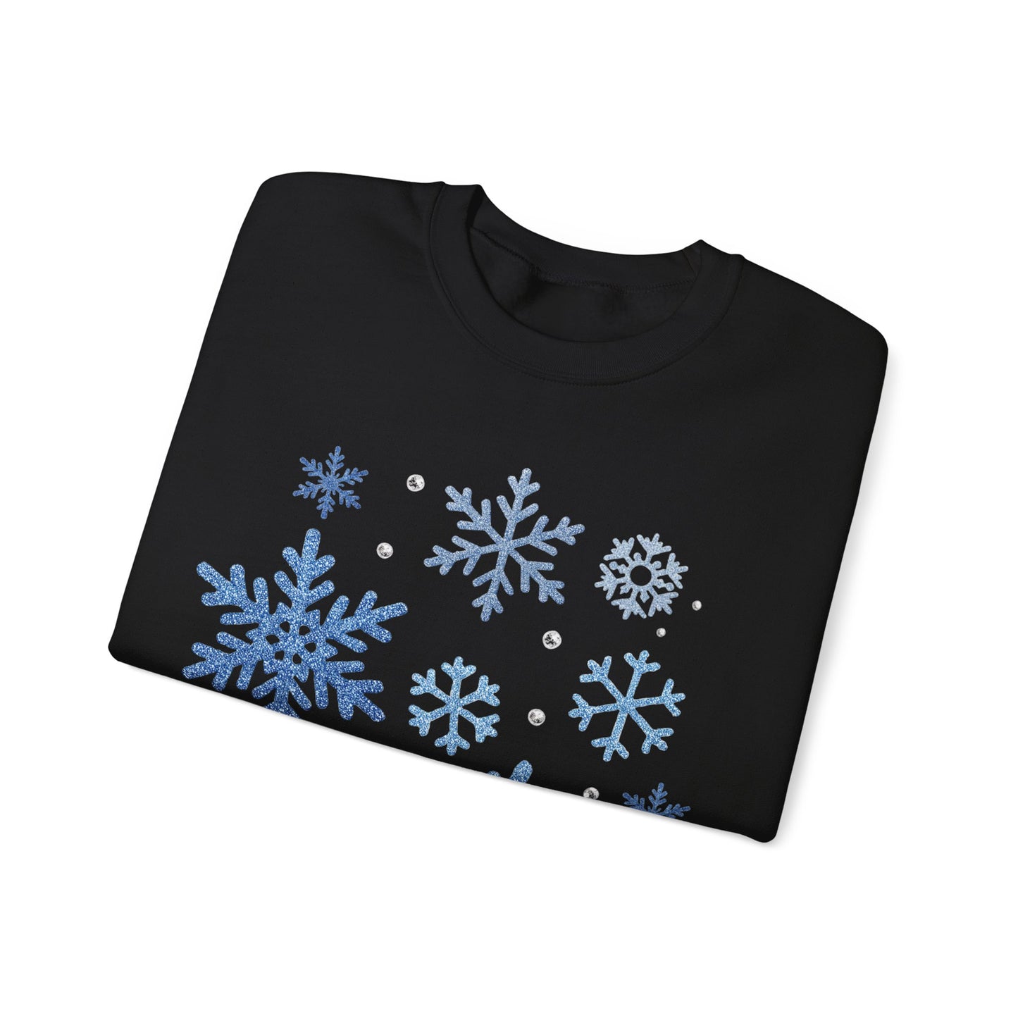 Winter Magic Crewneck | Glitter-Print Snowflake Women’s Sweatshirt