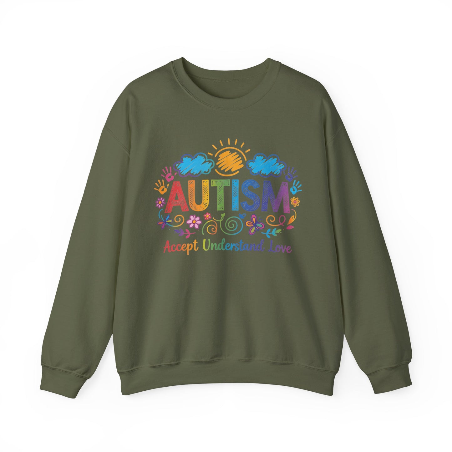 Autism Accept Understand Love Sweatshirt | Autism Awareness & Acceptance Crewneck