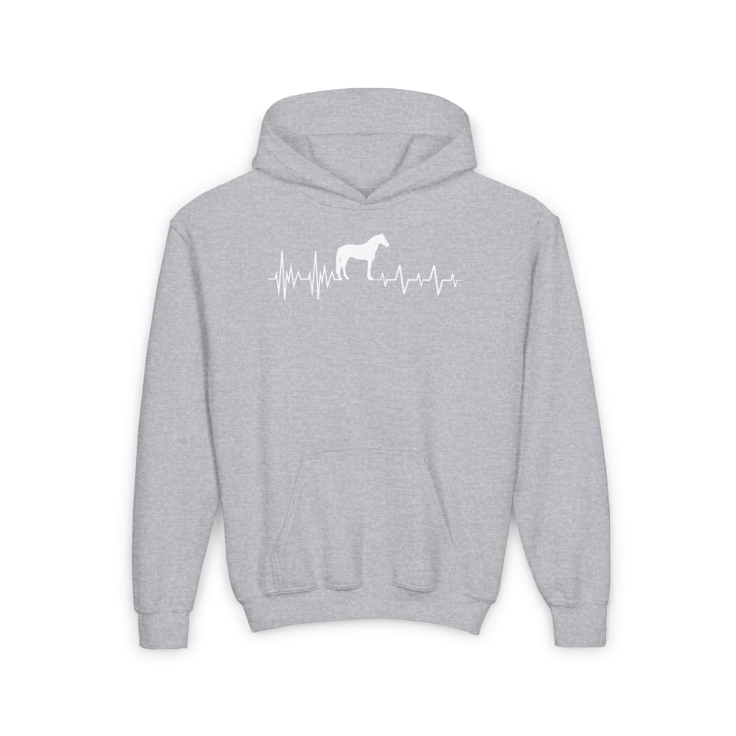 Regulated by Horses: Heartbeat Sweatshirt | Youth Hooded Sweatshirt