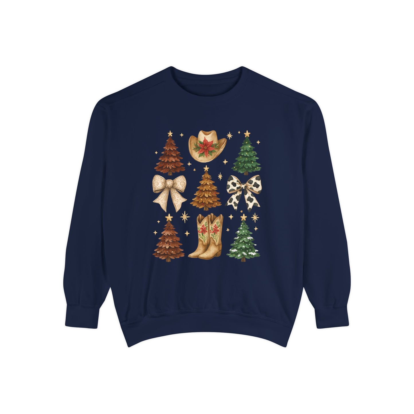 Cowgirl Christmas Comfort Colors Sweatshirt – Western Holiday Pullover