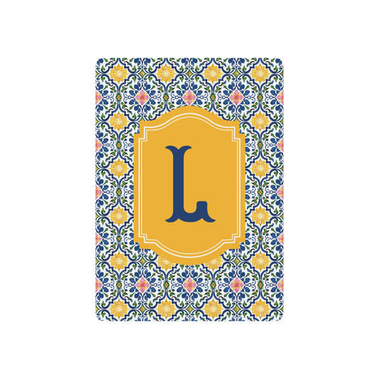 Personalized Tile Pattern Monogram Playing Cards